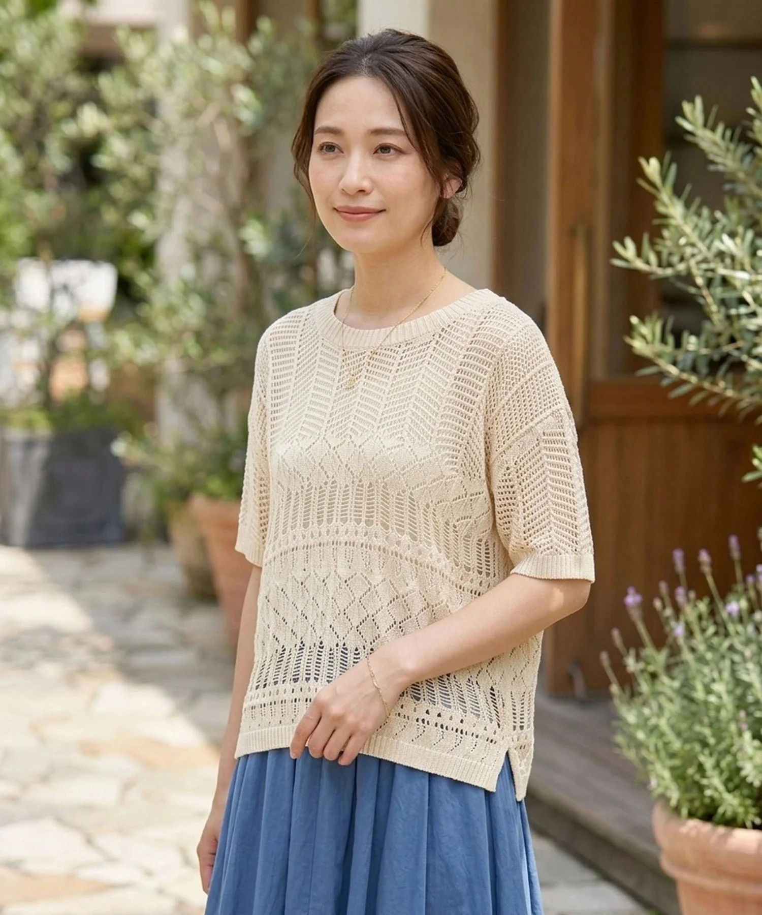 透かし編みワイドプルオーバー - Image 3
