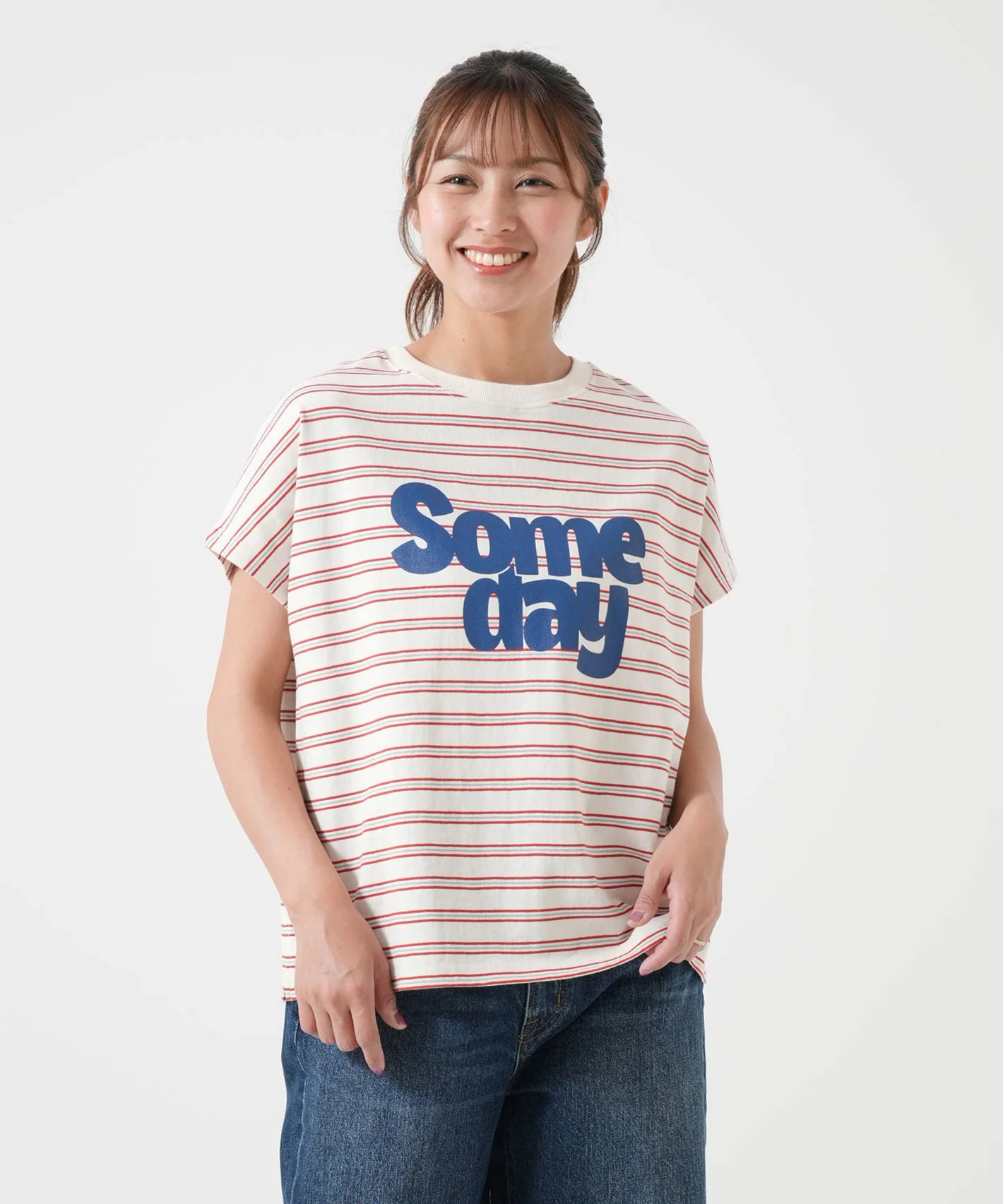 プリントワイドリブドルマンTEE