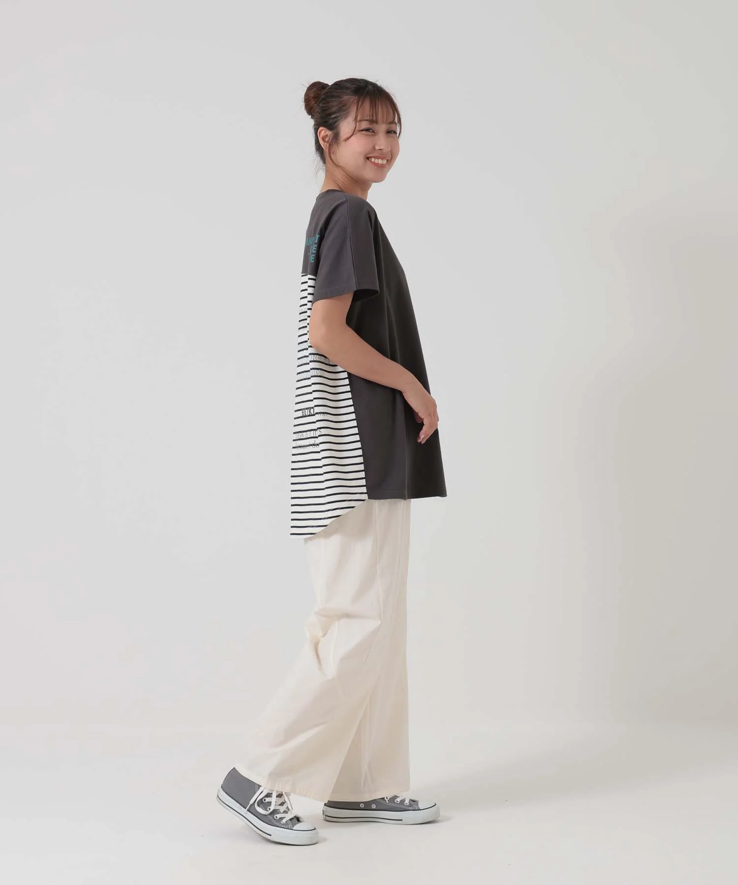 アシメフレンチ袖バックプリントチュニック - Image 14