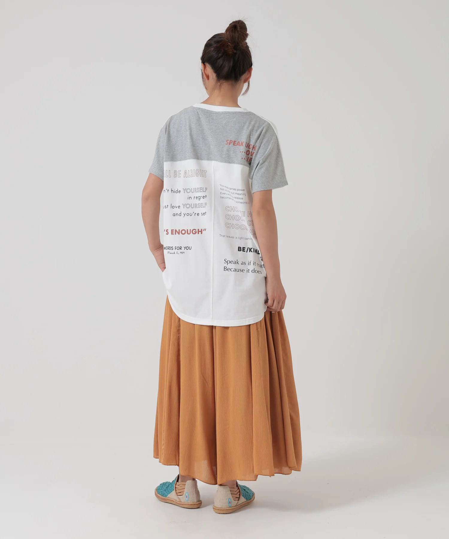 アシメフレンチ袖バックプリントチュニック - Image 21