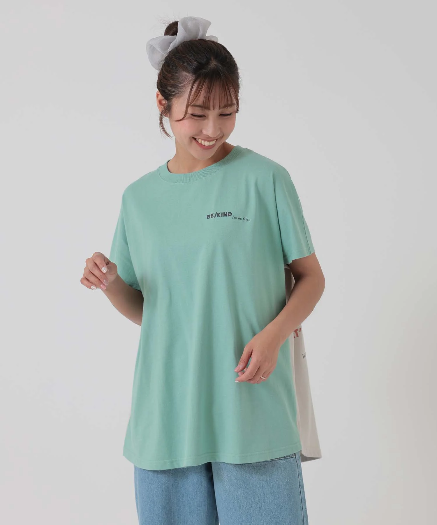 アシメフレンチ袖バックプリントチュニック - Image 28