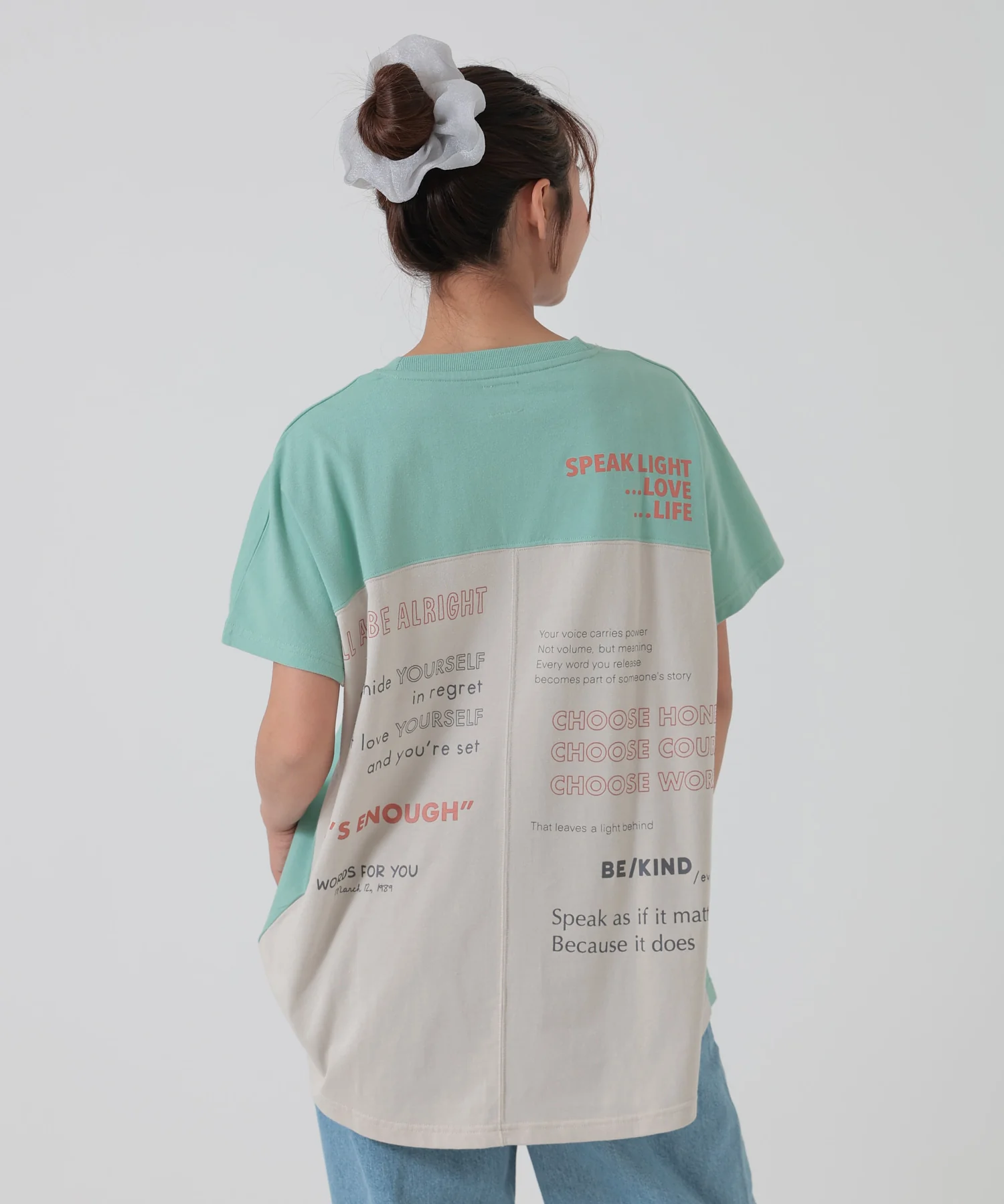 アシメフレンチ袖バックプリントチュニック - Image 30