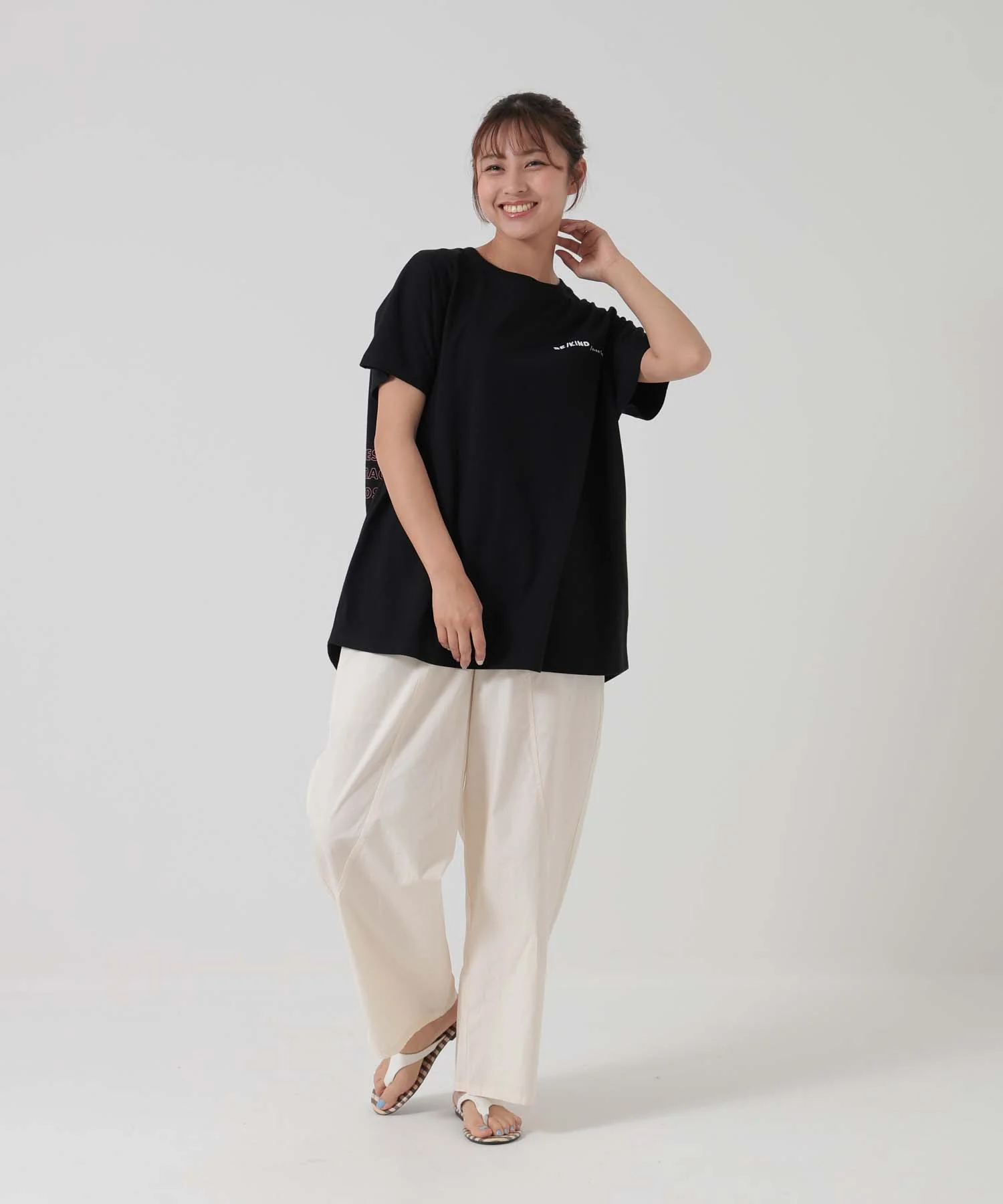 アシメフレンチ袖バックプリントチュニック - Image 31