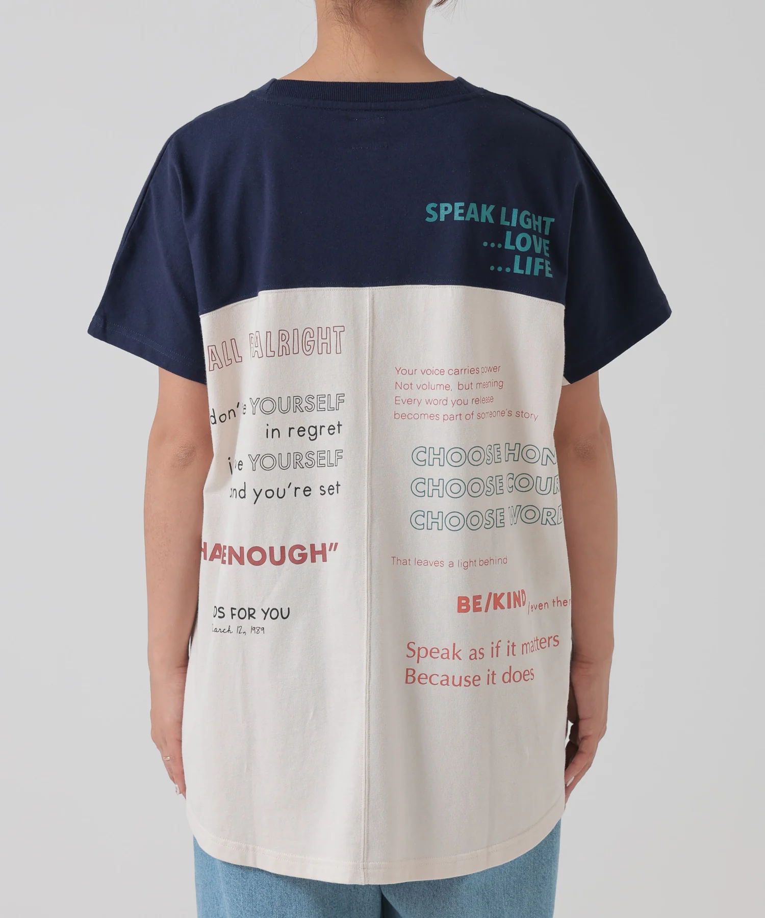 アシメフレンチ袖バックプリントチュニック - Image 45