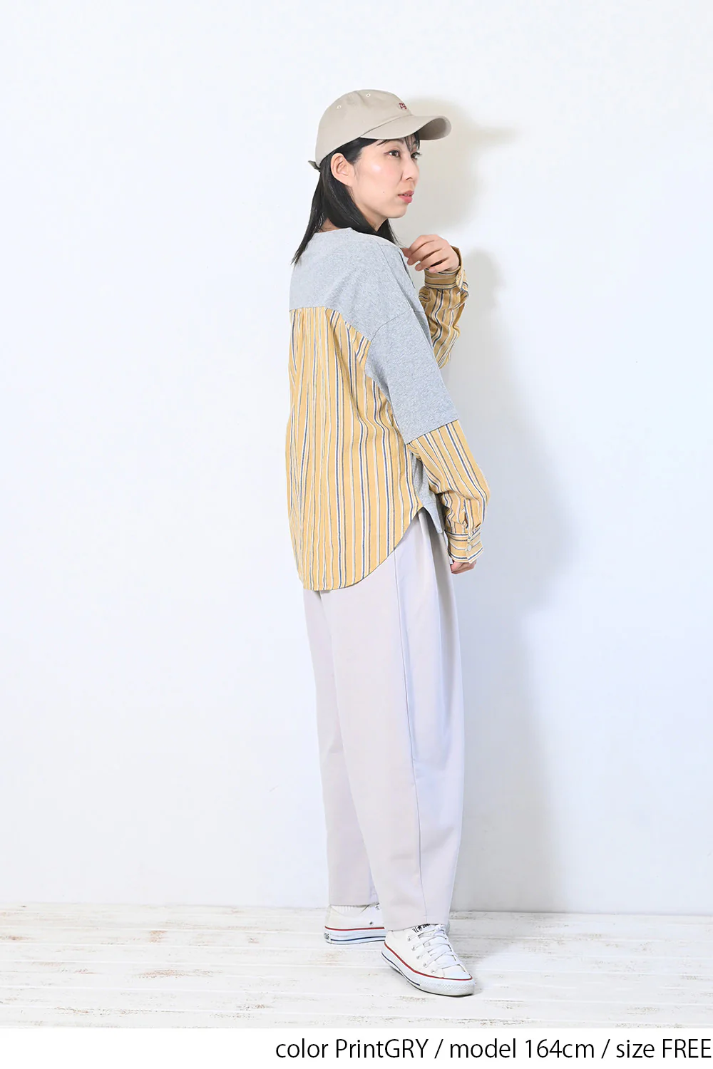 【CUBE SUGAR】20/-OE天竺×布帛リメイク風Bigプルオーバー - Image 10