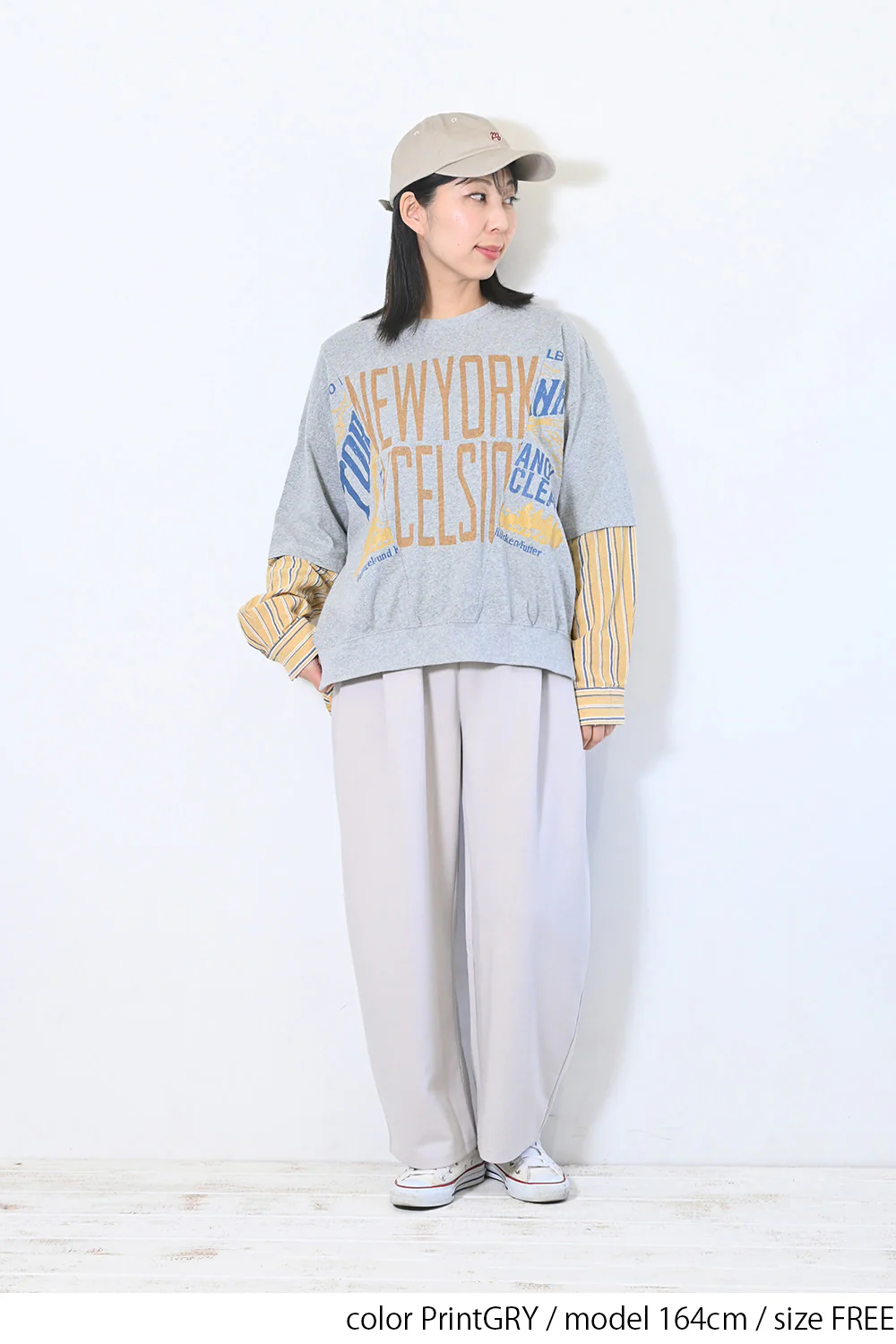 【CUBE SUGAR】20/-OE天竺×布帛リメイク風Bigプルオーバー - Image 9