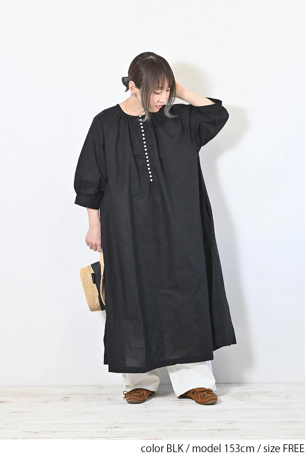 【08Mab】綿麻多ボタンワンピース - Image 10