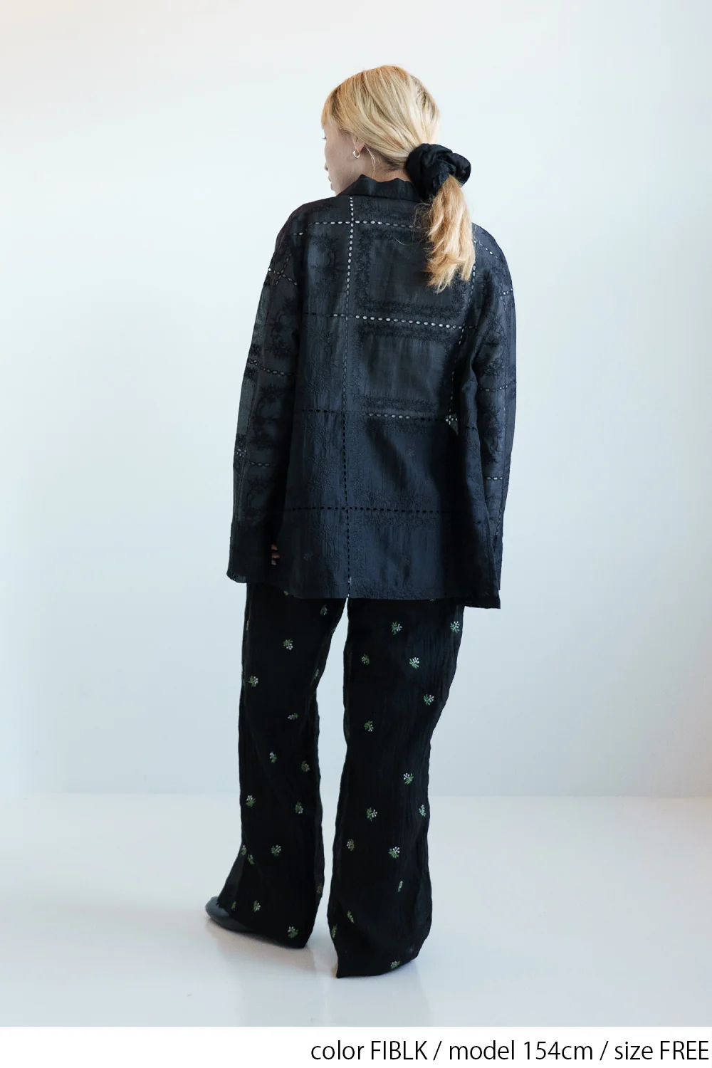シアー小花刺繍ルーズパンツ - Image 8