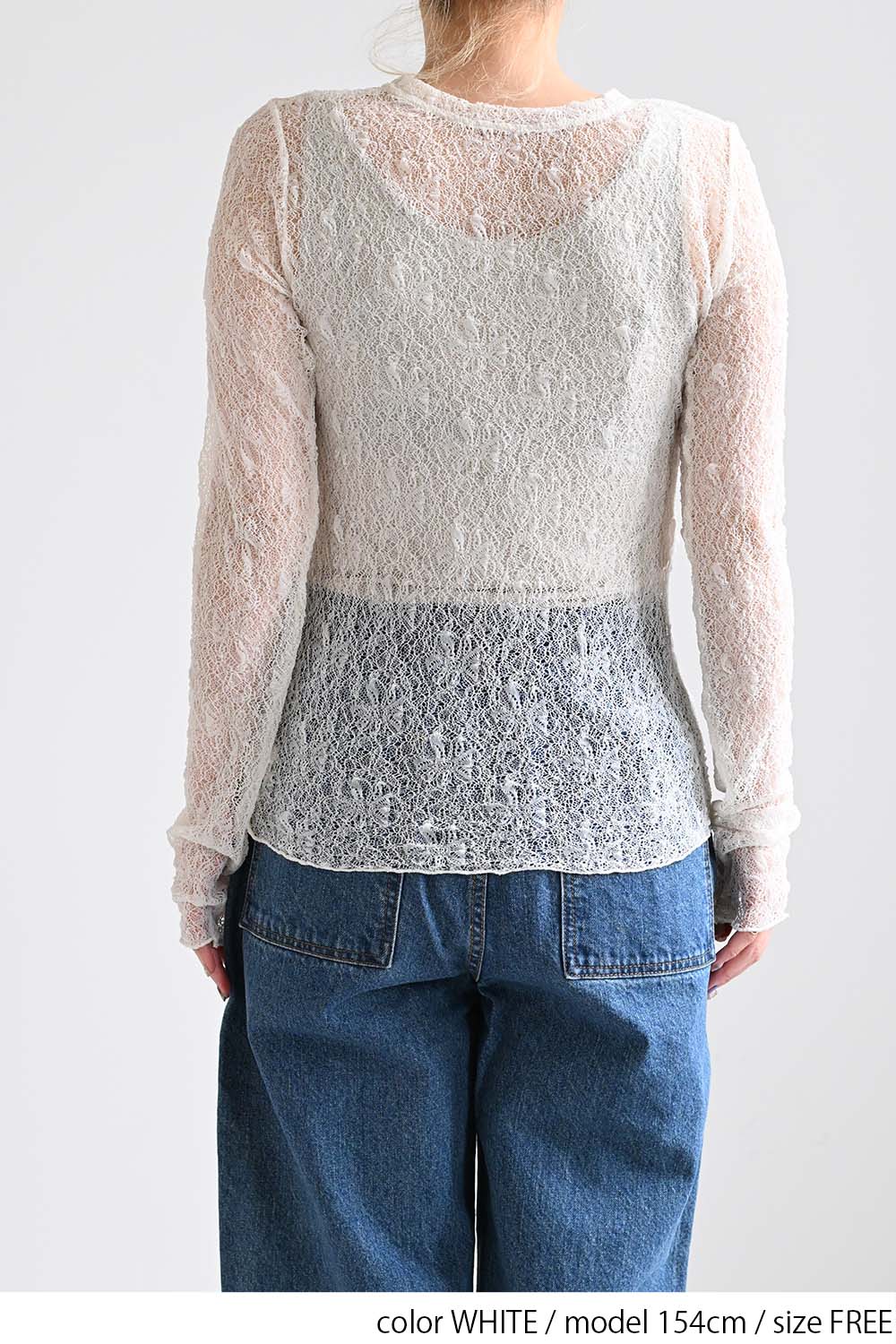 ストレッチレースクルーネックプルオーバー - Image 15