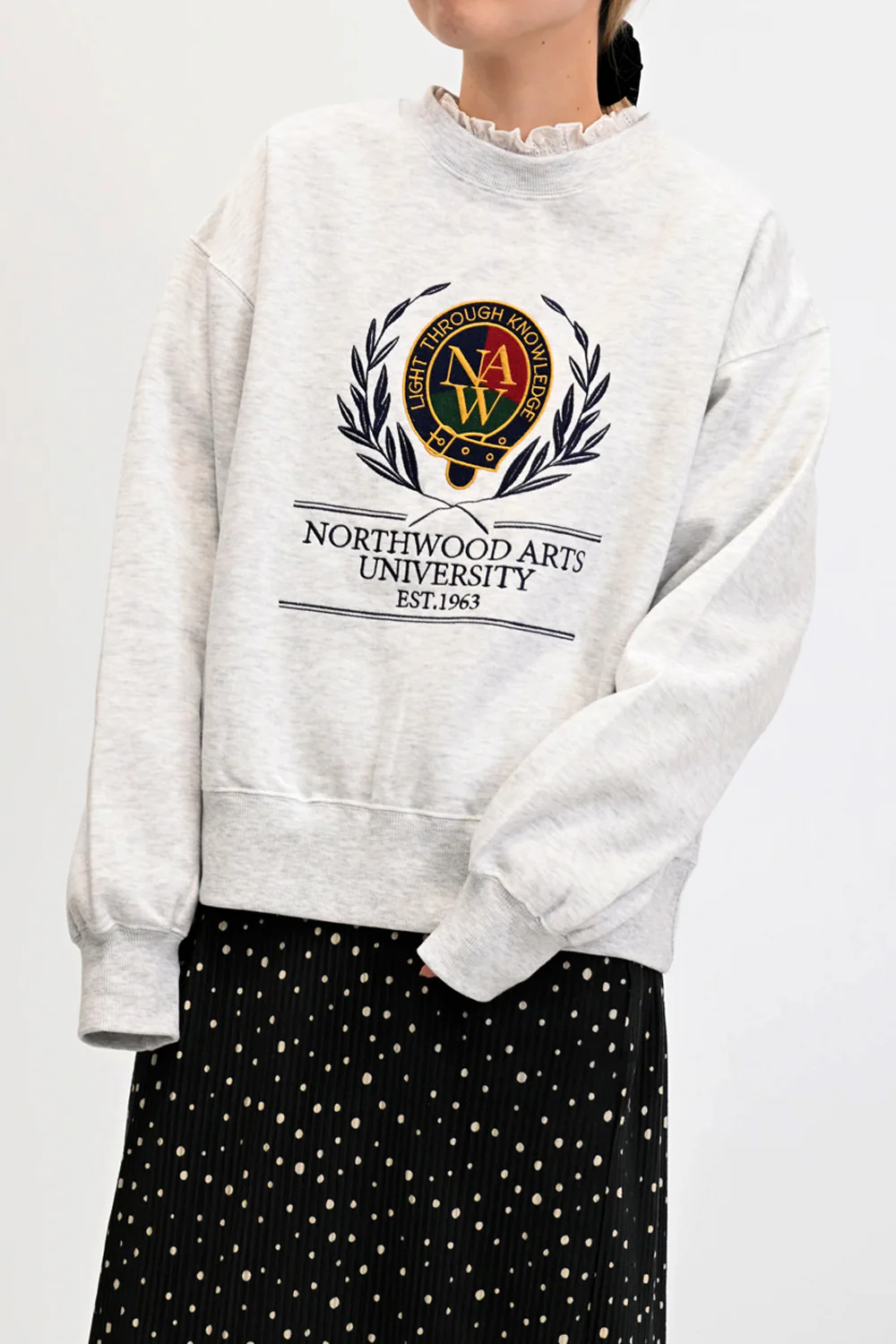 裏起毛エンブレム刺繍プルオーバー - Image 2