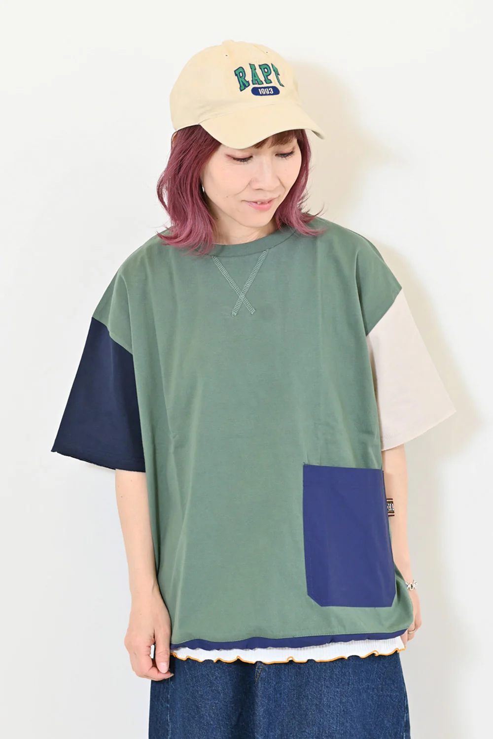【GENTIL】配色袖＆ポケットTee - Image 3