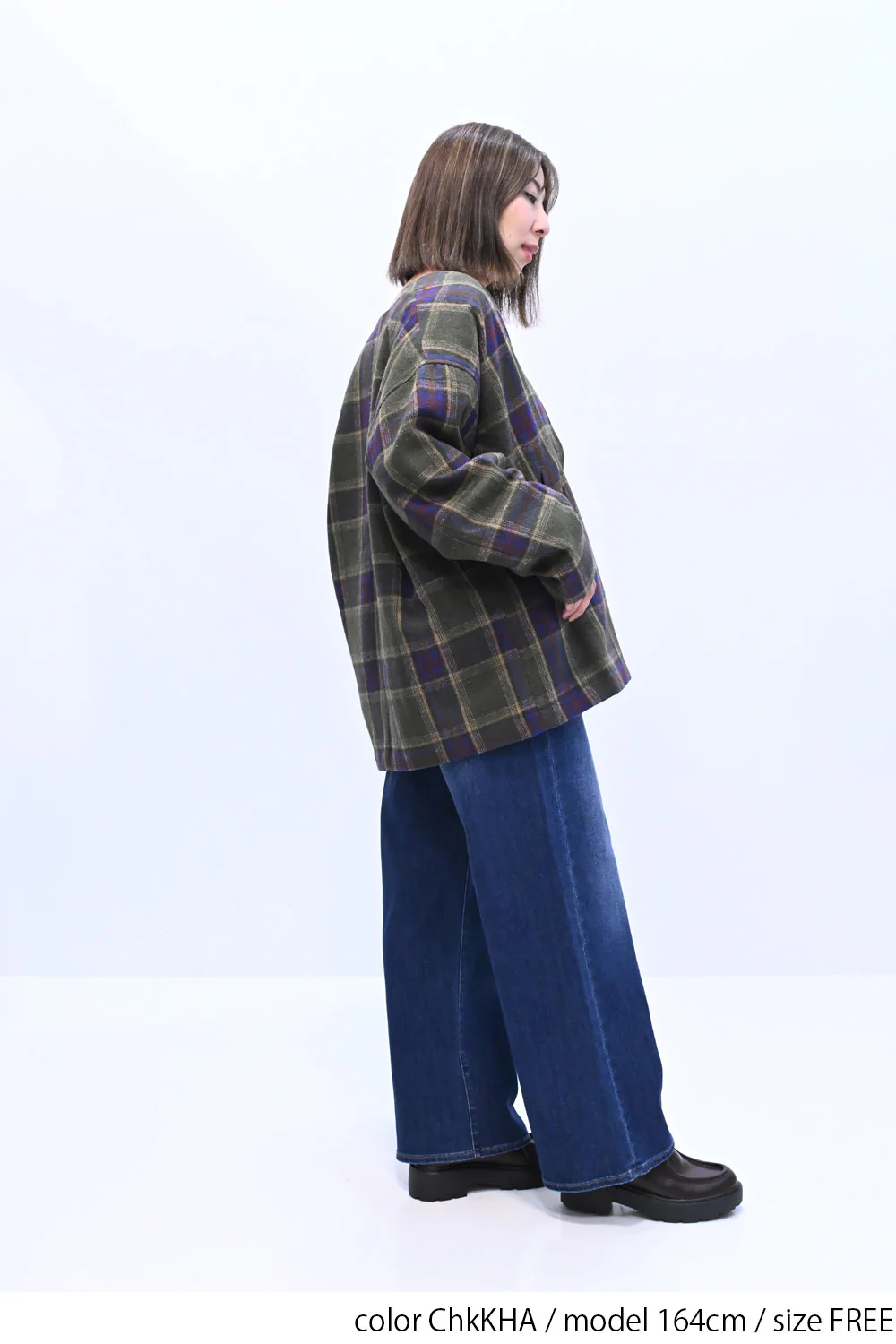 【GENTIL】Vネックチェック柄コート - Image 10
