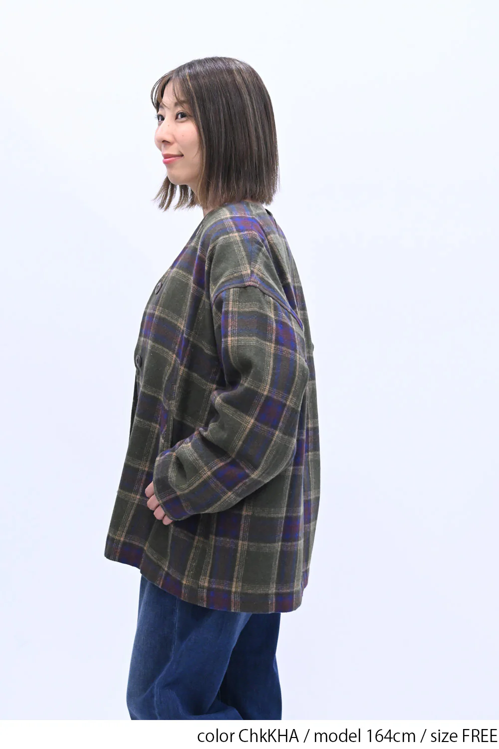 【GENTIL】Vネックチェック柄コート - Image 13