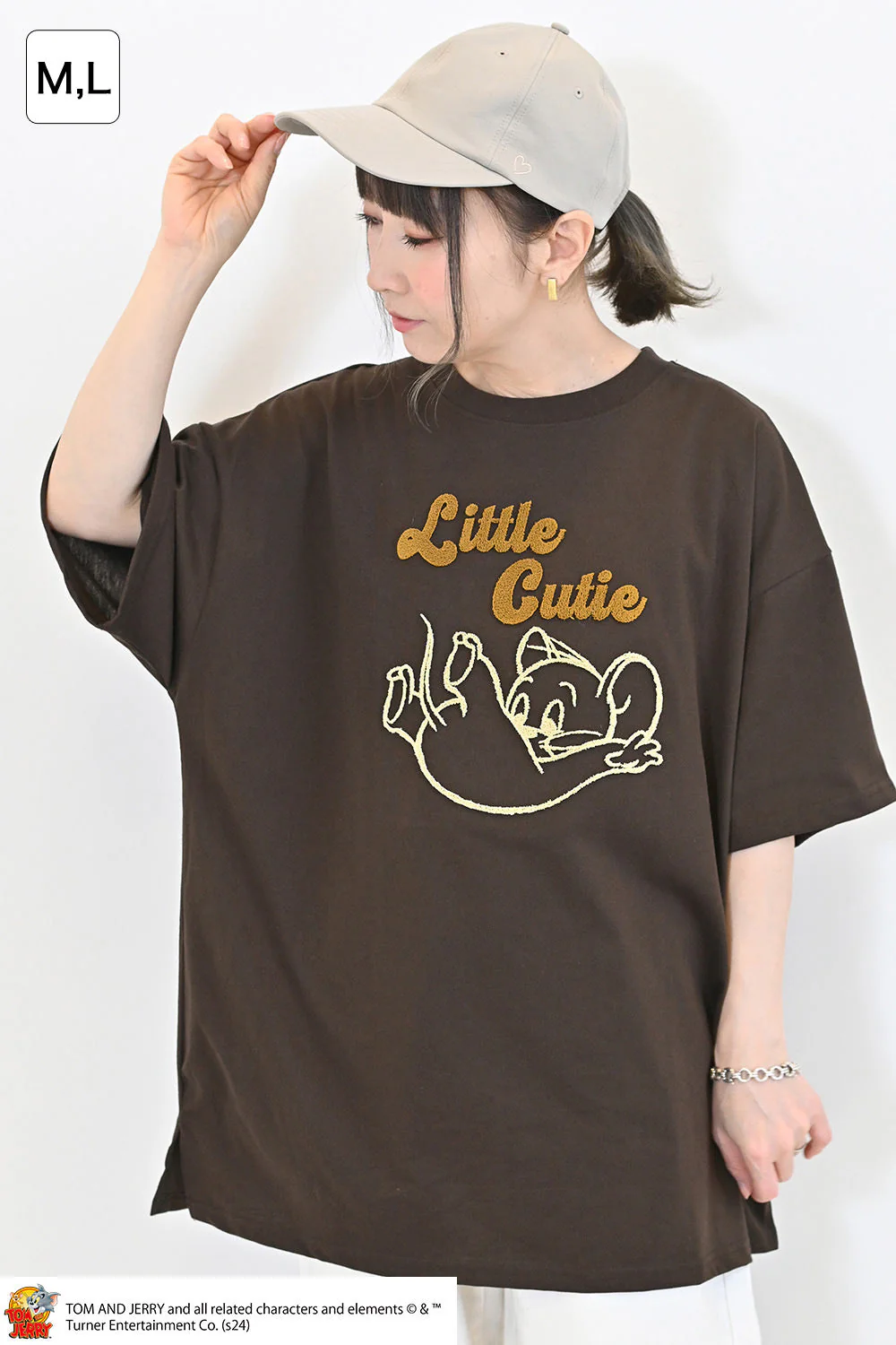 トムとジェリーハブラシ刺繍半袖TEE - Image 3