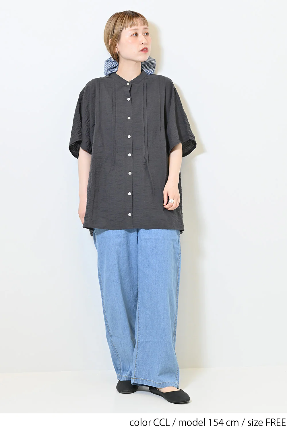 前開きピンタックブラウス - Image 12
