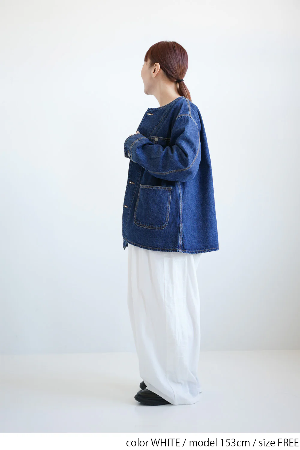 脇レース刺繍ワイドパンツ - Image 4