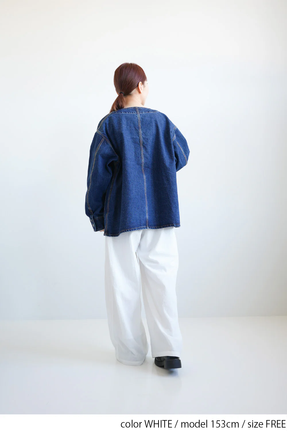 脇レース刺繍ワイドパンツ - Image 5