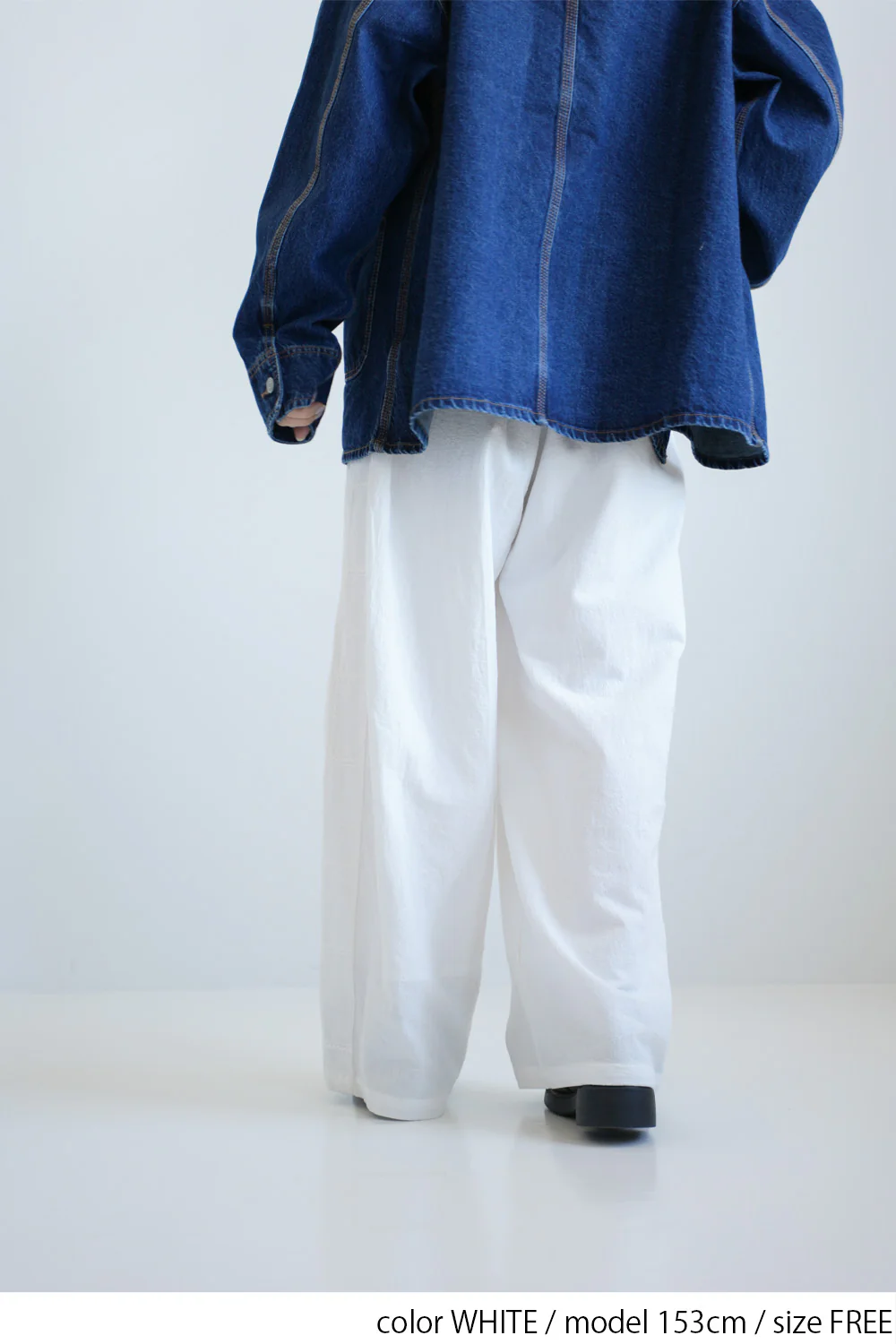 脇レース刺繍ワイドパンツ - Image 8