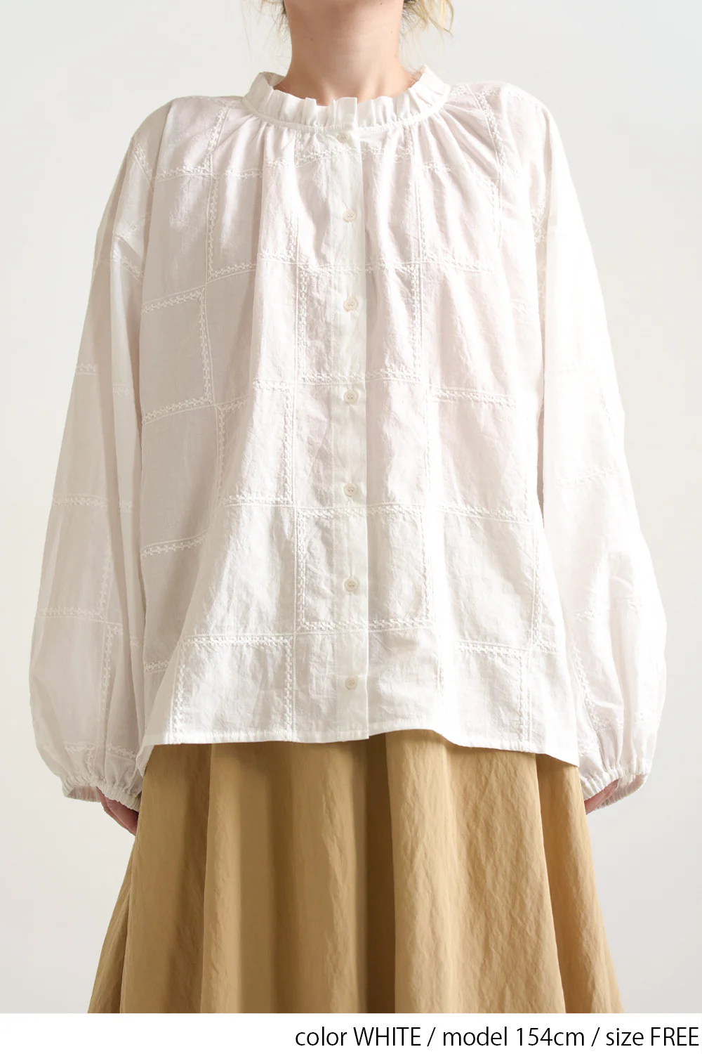 スクエア刺繍衿フリルブラウス - Image 10