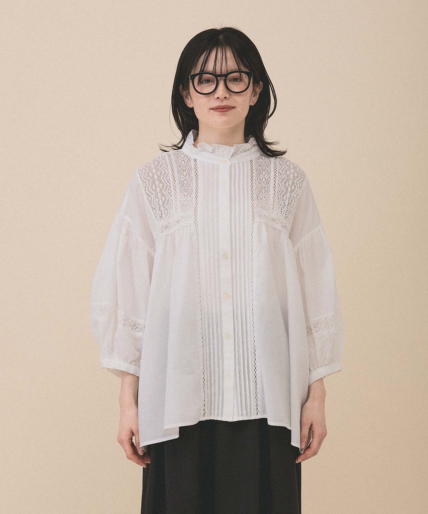 ピンタックレース切換ブラウス - Image 18
