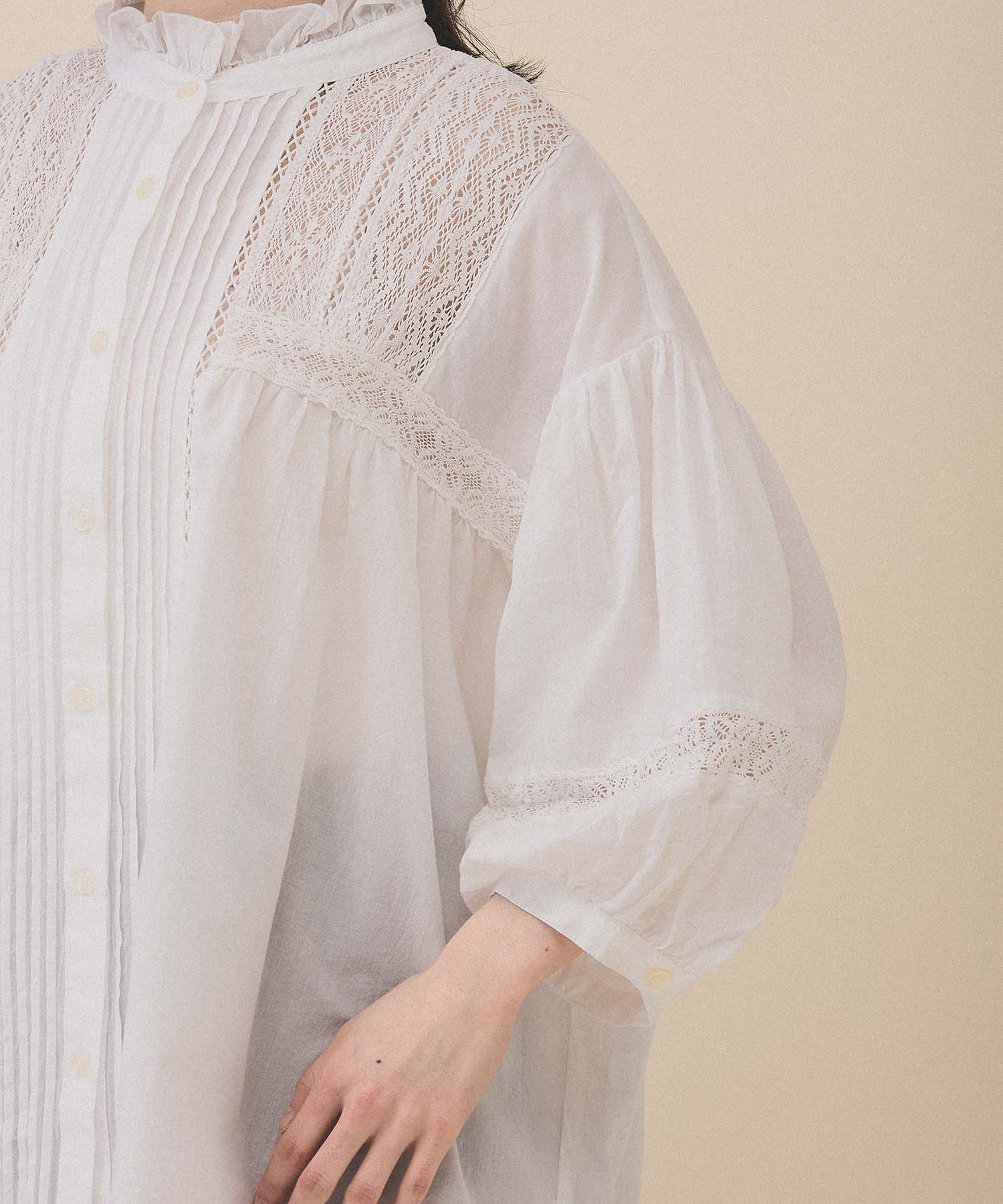 ピンタックレース切換ブラウス - Image 21