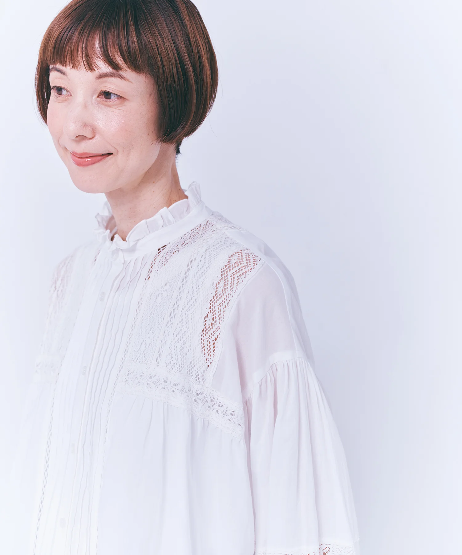 ピンタックレース切換ブラウス - Image 30