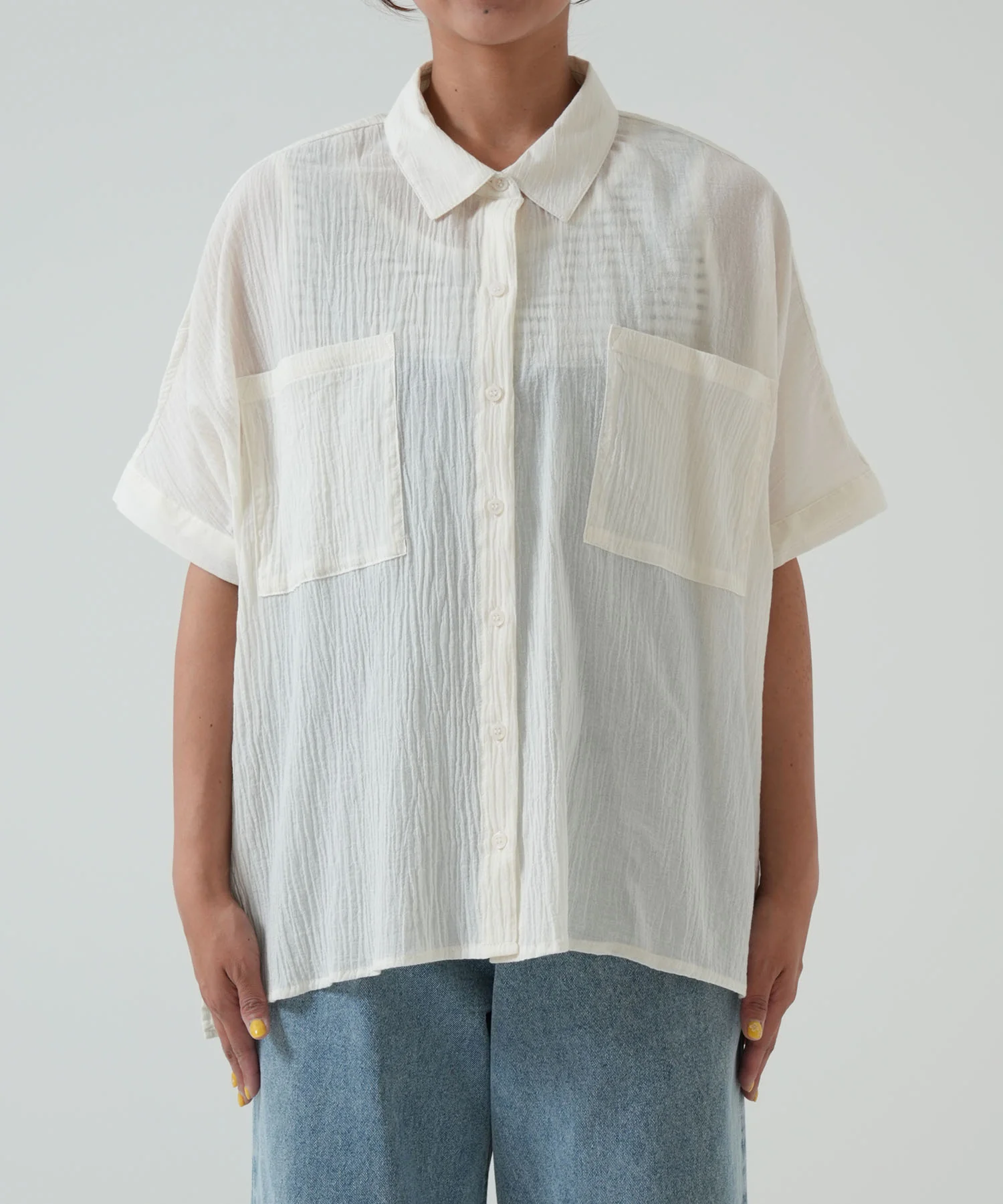 前開き半袖ワイドシャツ - Image 15