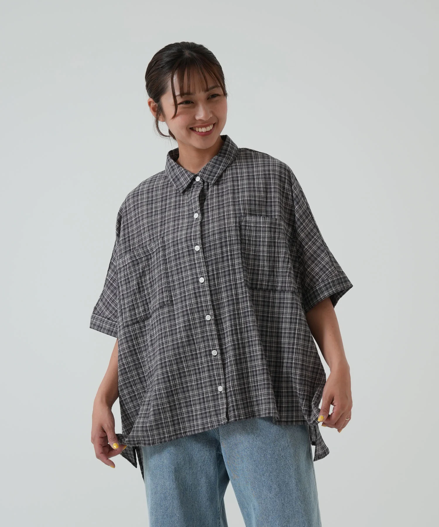 前開き半袖ワイドシャツ - Image 4