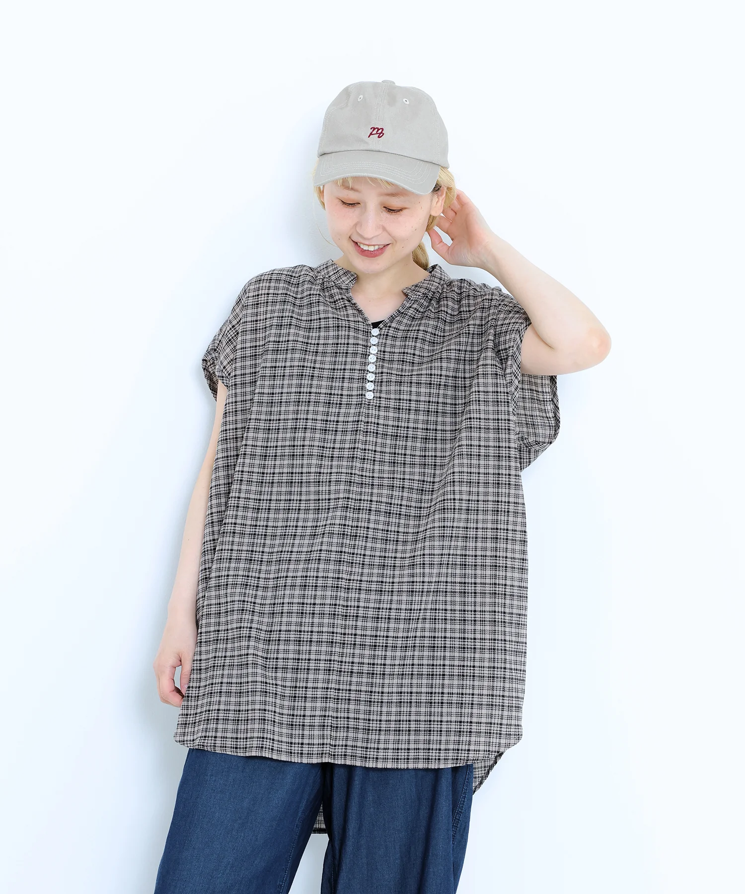 ノースリーブバンドカラーシャツチュニック - Image 30