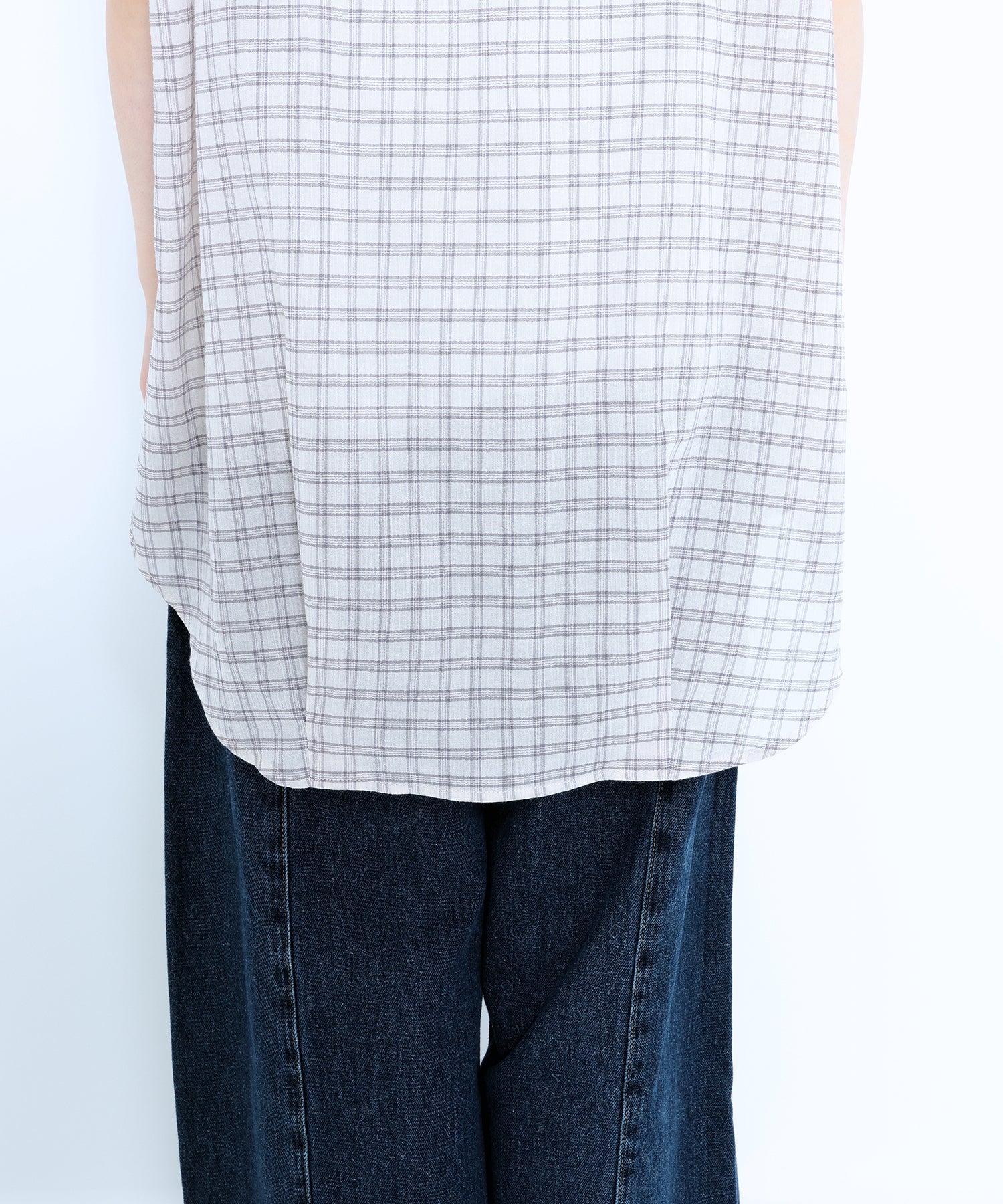 ノースリーブバンドカラーシャツチュニック - Image 50