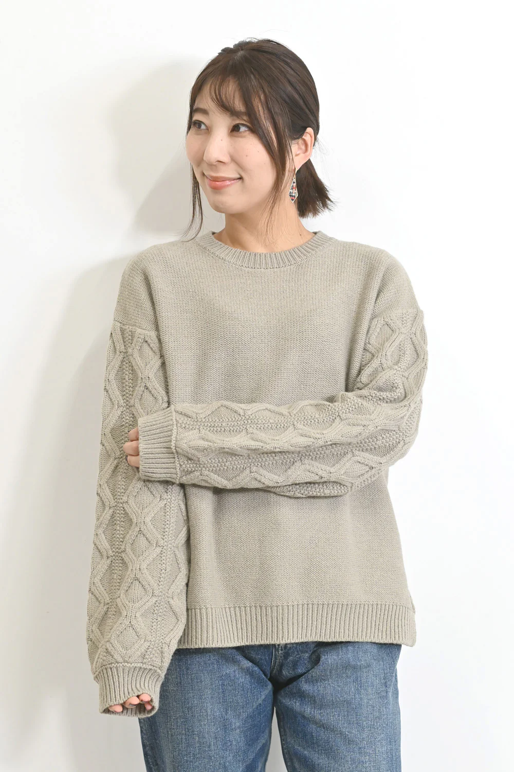 ダイヤケーブル袖プルオーバー - Image 16