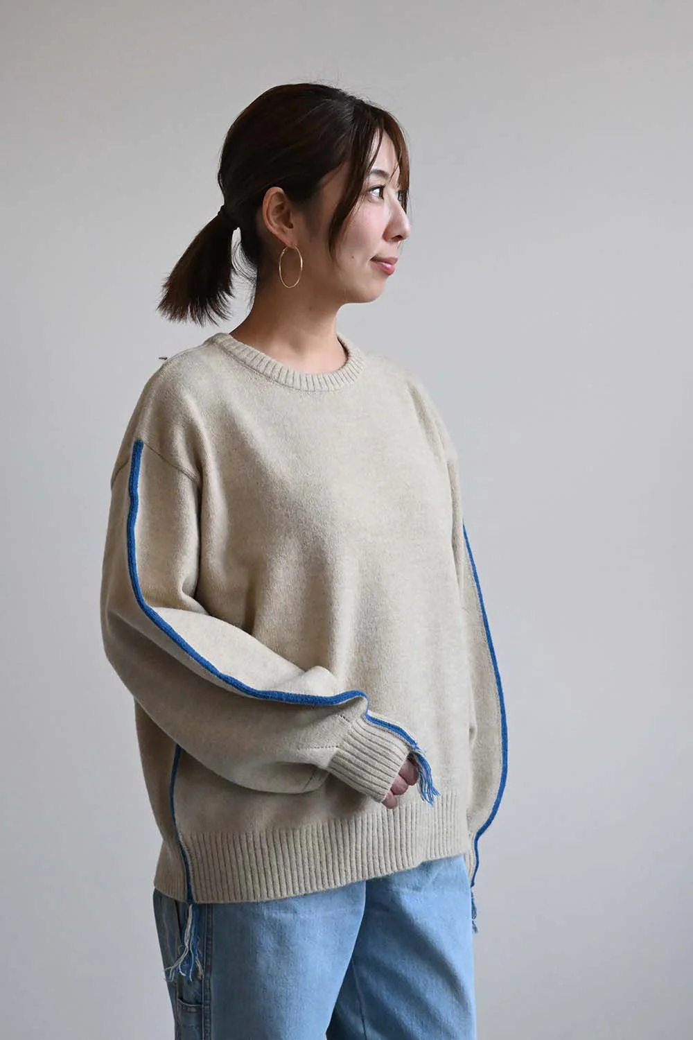 脇配色ラインプルオーバー - Image 3