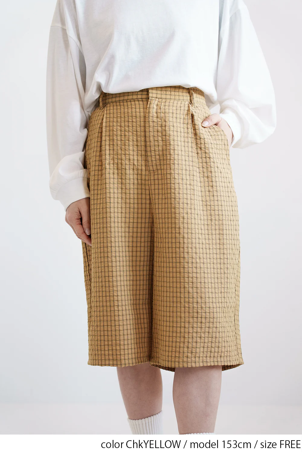 【Frame】チェックタックハーフパンツ - Image 10