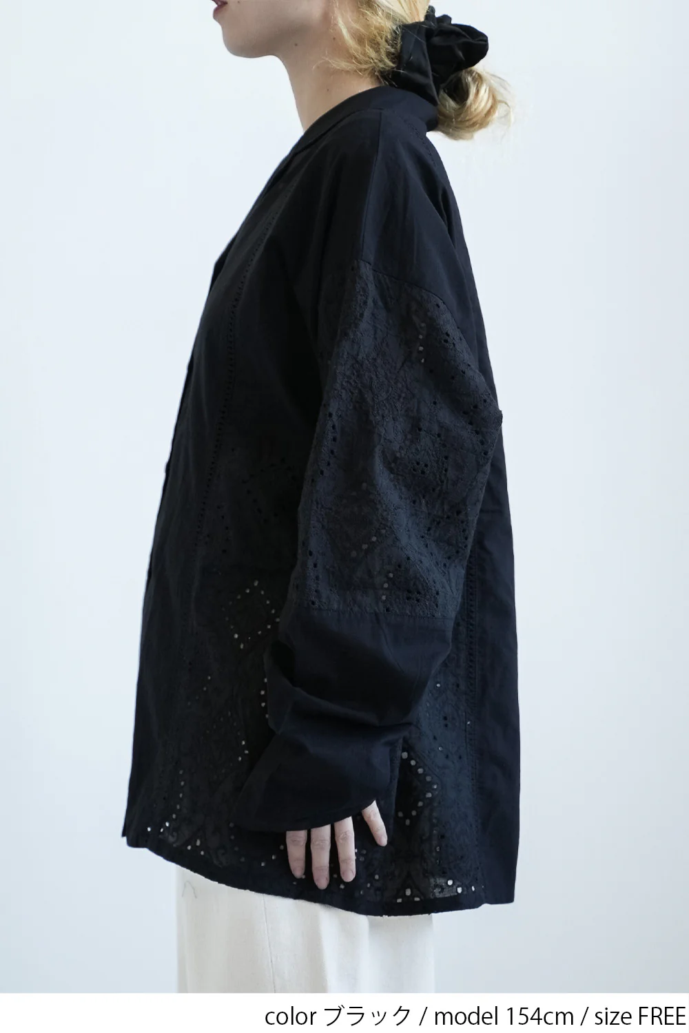 ローンレースオープンカラー長袖シャツ - Image 13
