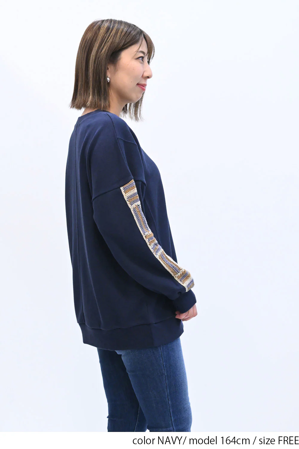 袖カギ針裏毛ゆったりチュニック - Image 15