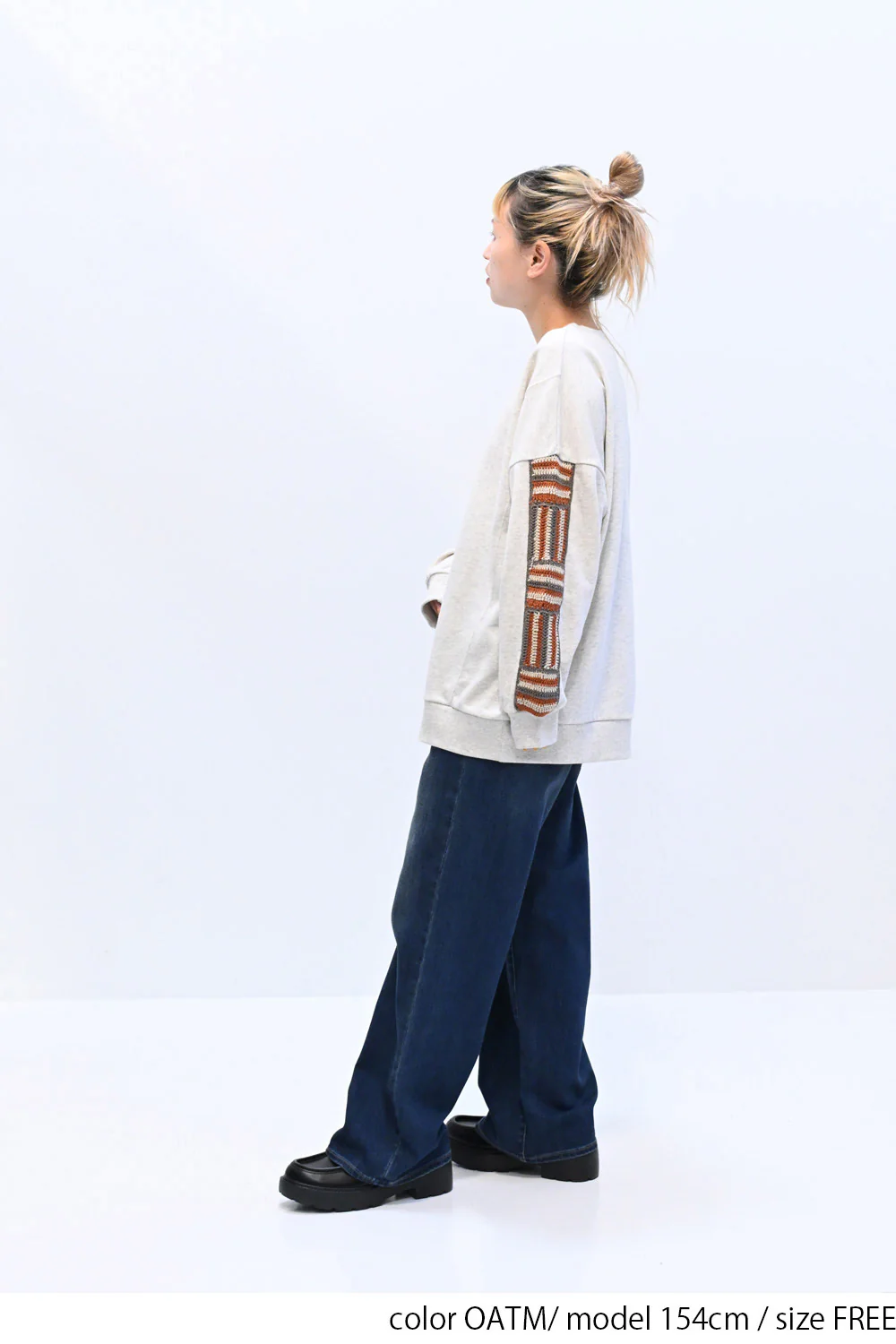 袖カギ針裏毛ゆったりチュニック - Image 6