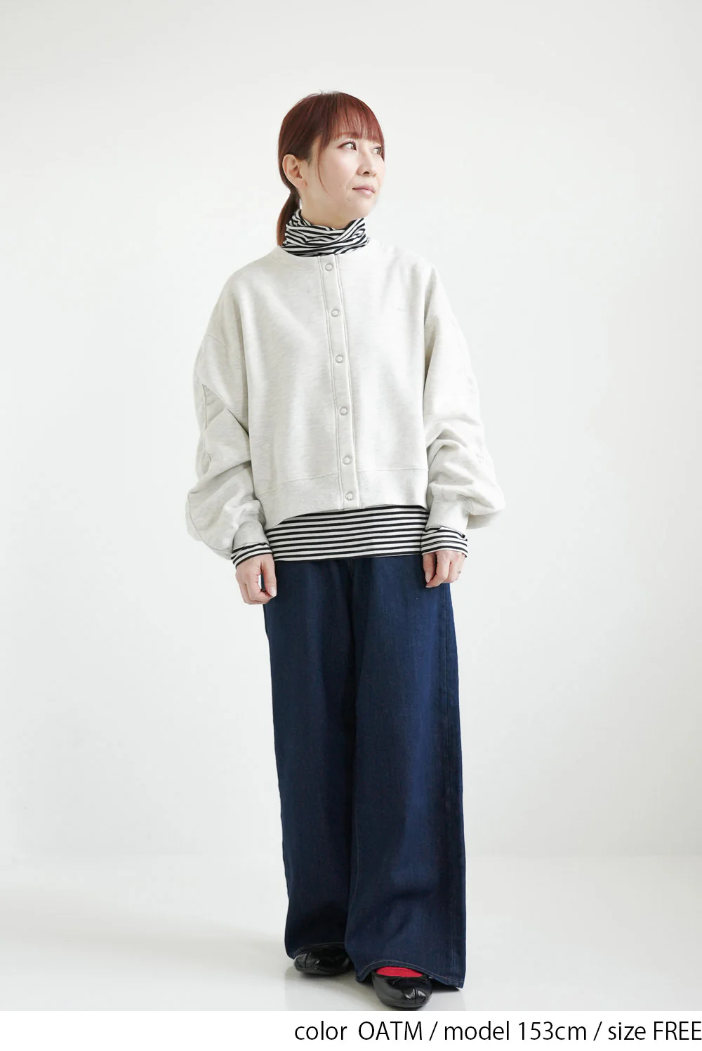袖シャーリング釦カーディガン - Image 10