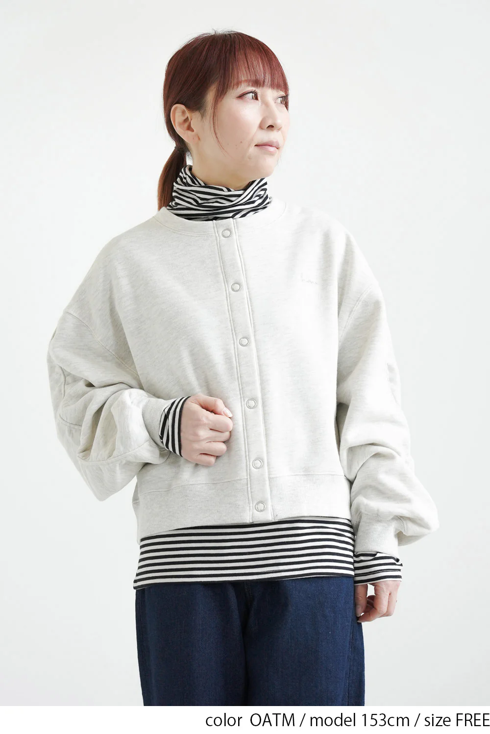 袖シャーリング釦カーディガン - Image 13