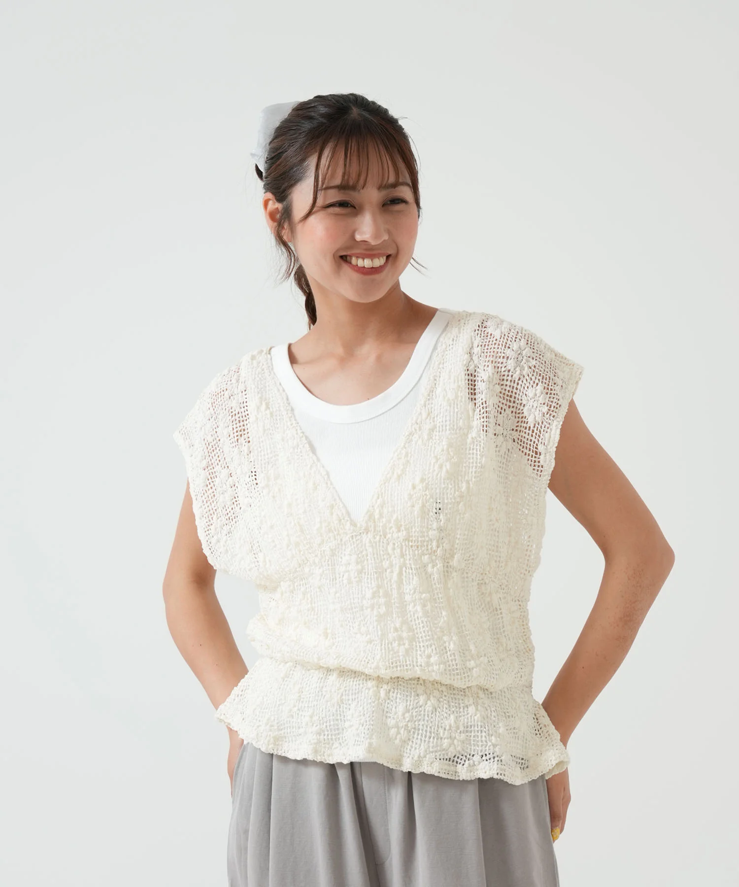 シャーリングメッシュビスチェ - Image 2