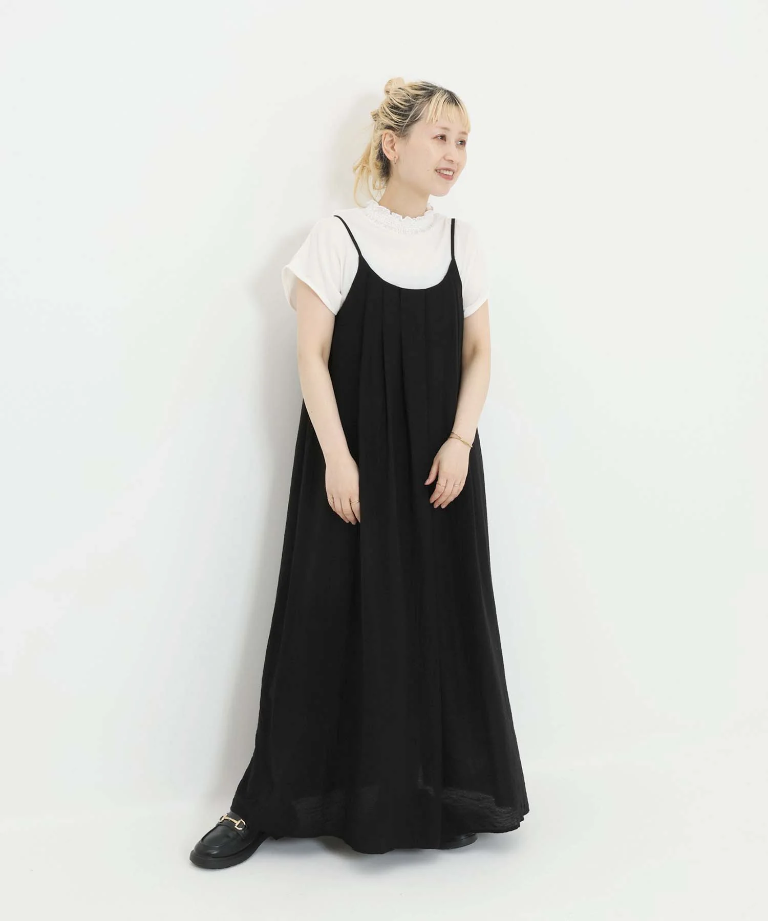 リネン混キャミワンピース