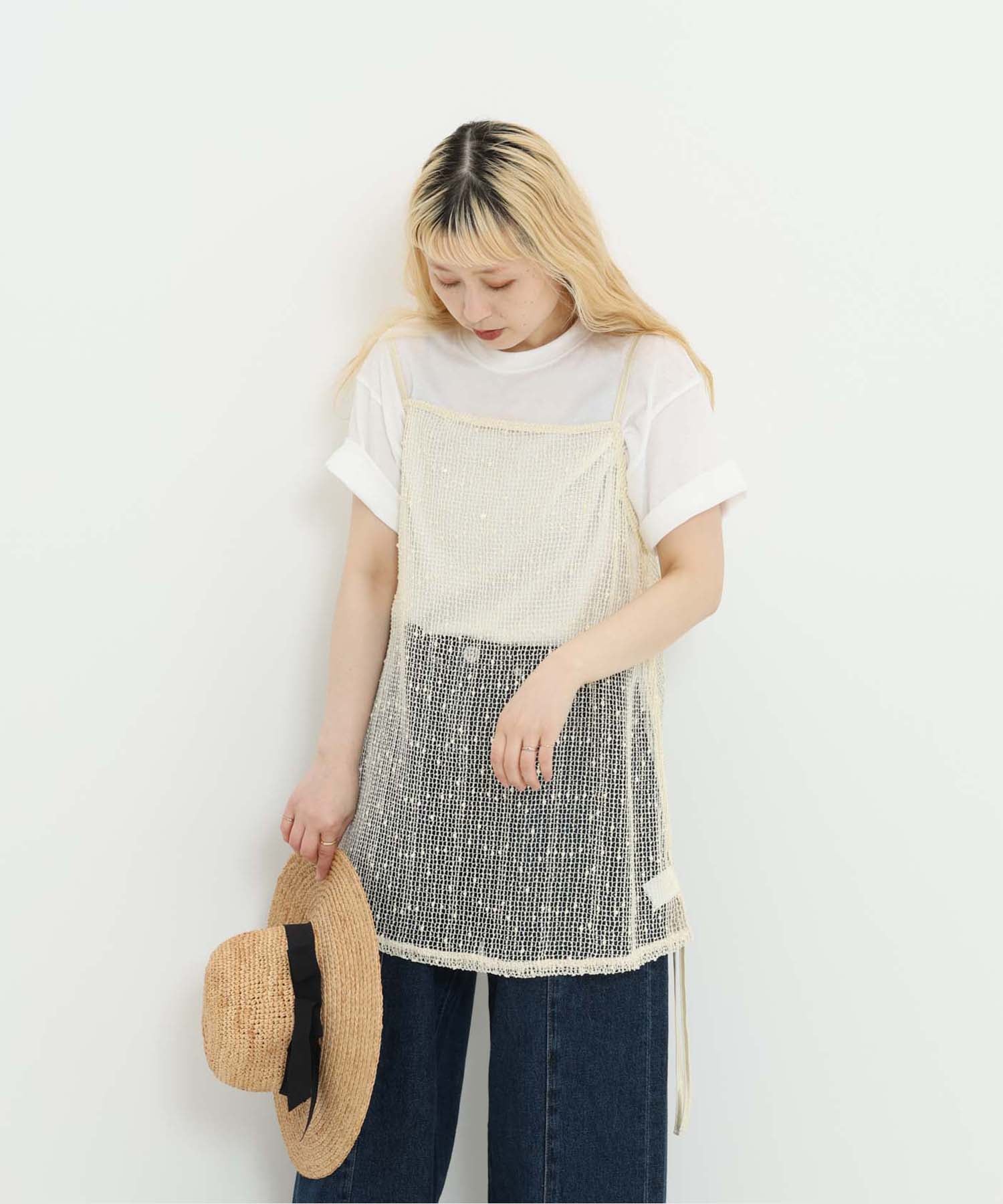 《7月1日入荷》メッシュドロストキャミチュニック - Image 8