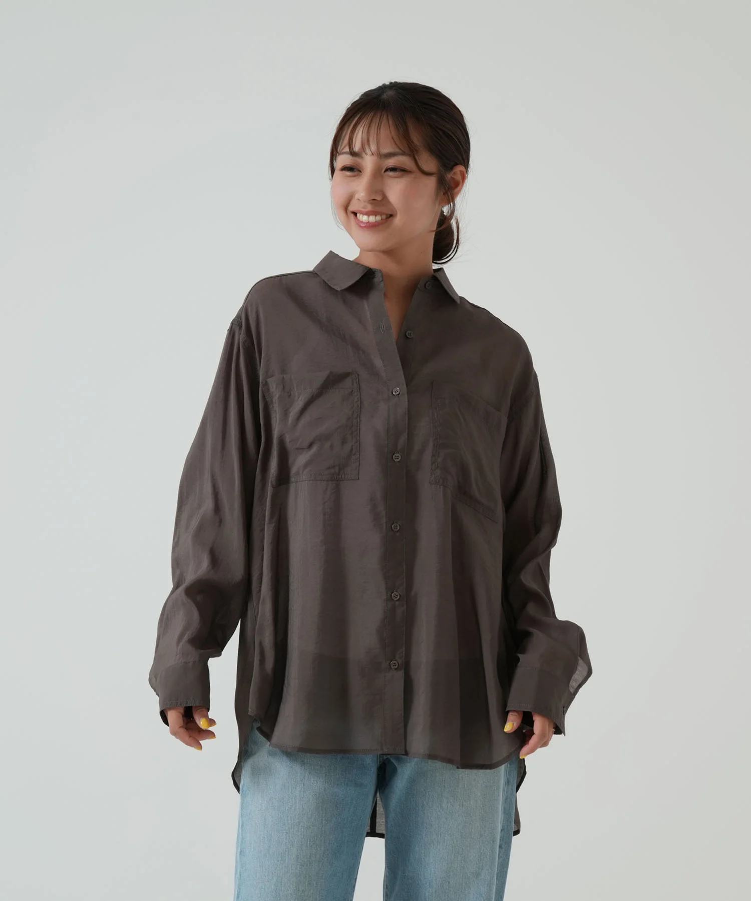 配色ステッチシアーシャツ - Image 11