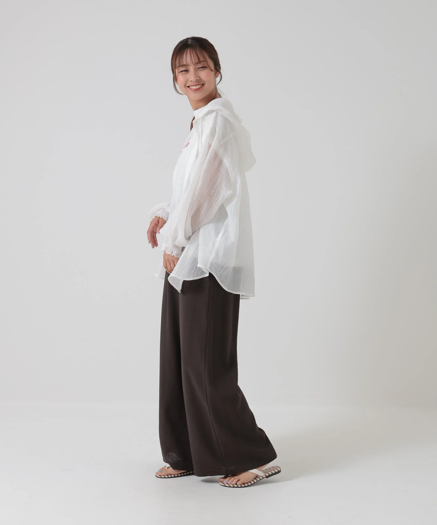【UV対策】袖シャーリングフードシャツ - Image 12