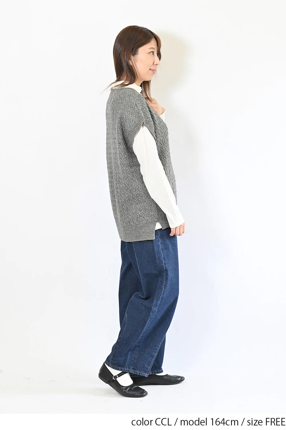 柄編みニットベスト - Image 5