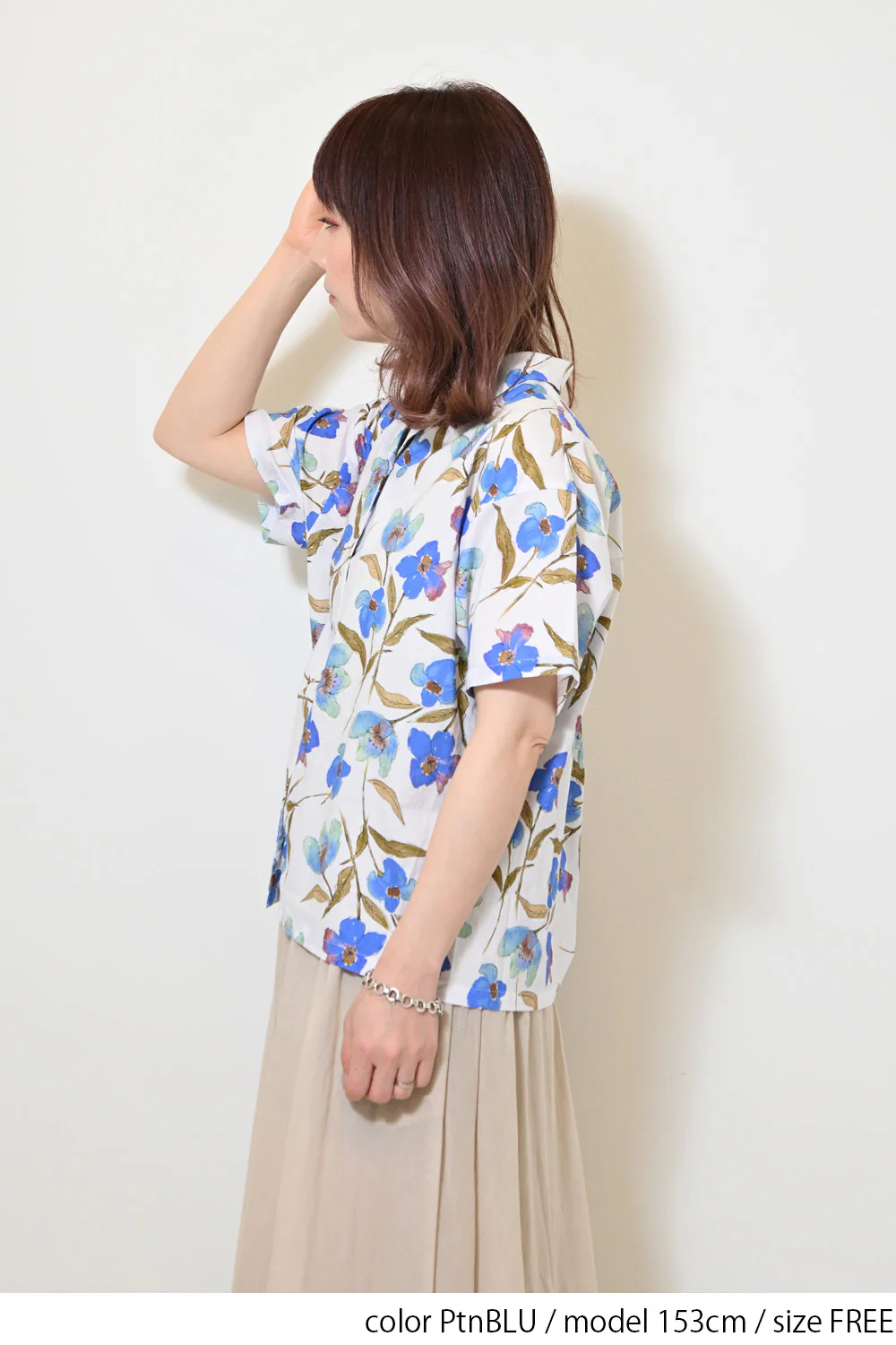 水彩花開襟シャツ - Image 7