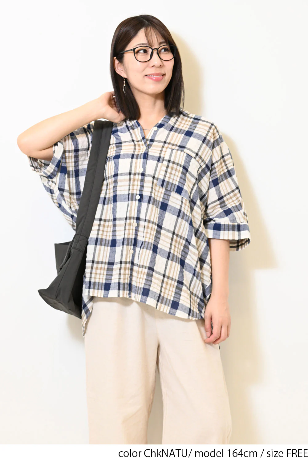 ぽこぽこドルマンチェックストライプシャツ - Image 10