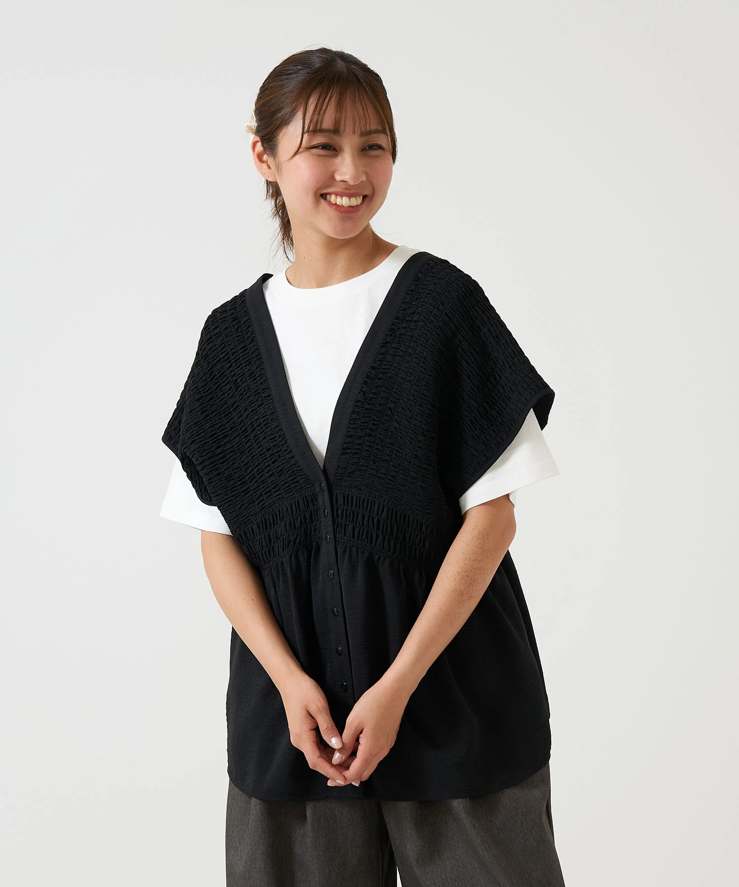 シャーリングVネックベスト - Image 6