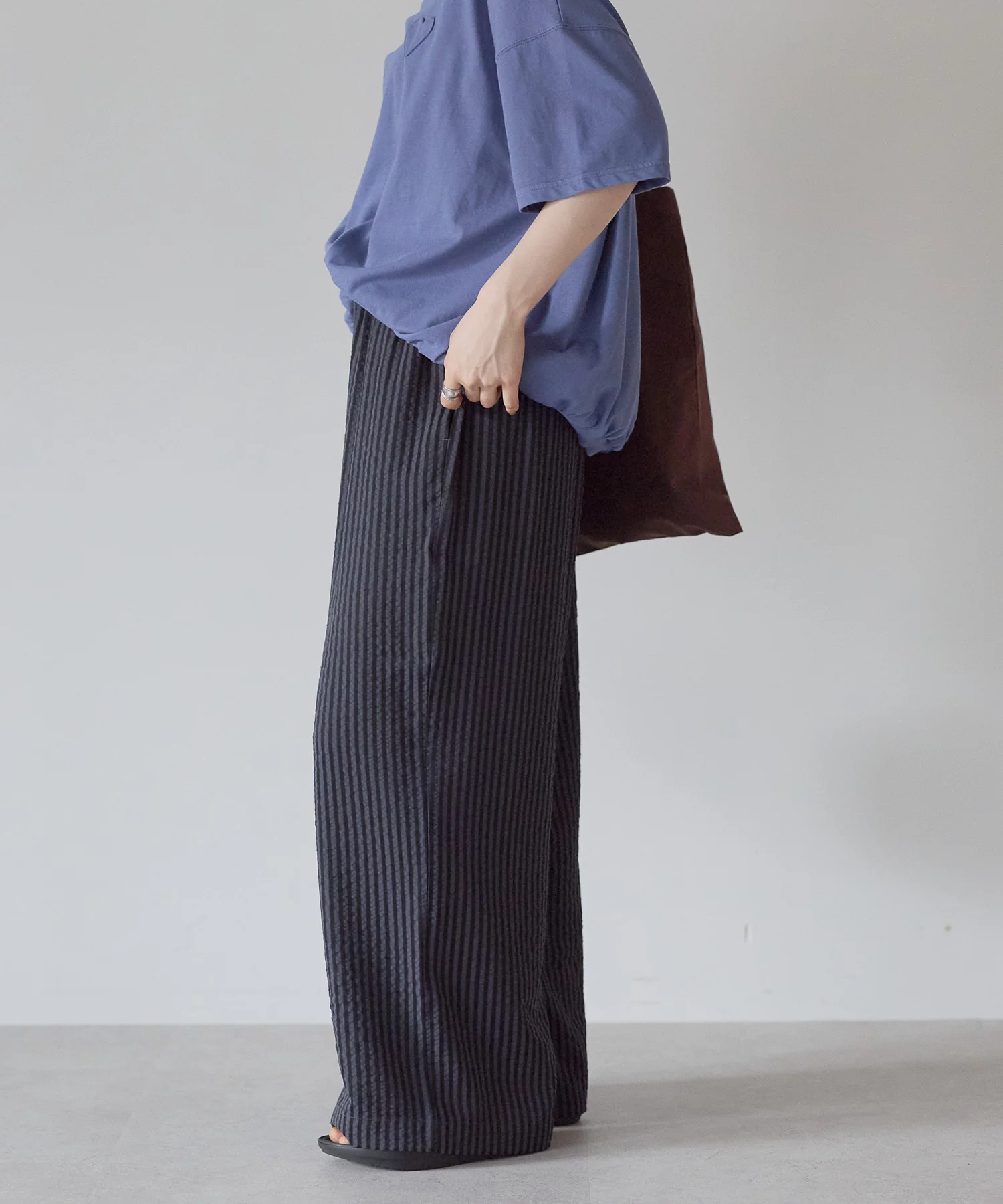 【DRY&EASYCARE】 ストライプイージーワイドパンツ - Image 20