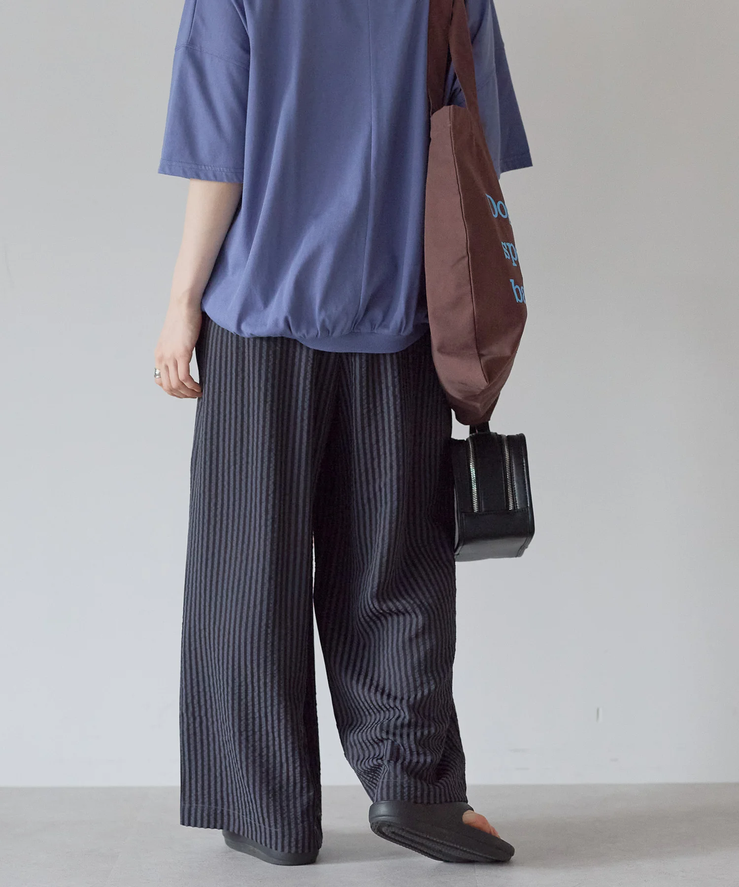 【DRY&EASYCARE】 ストライプイージーワイドパンツ - Image 21