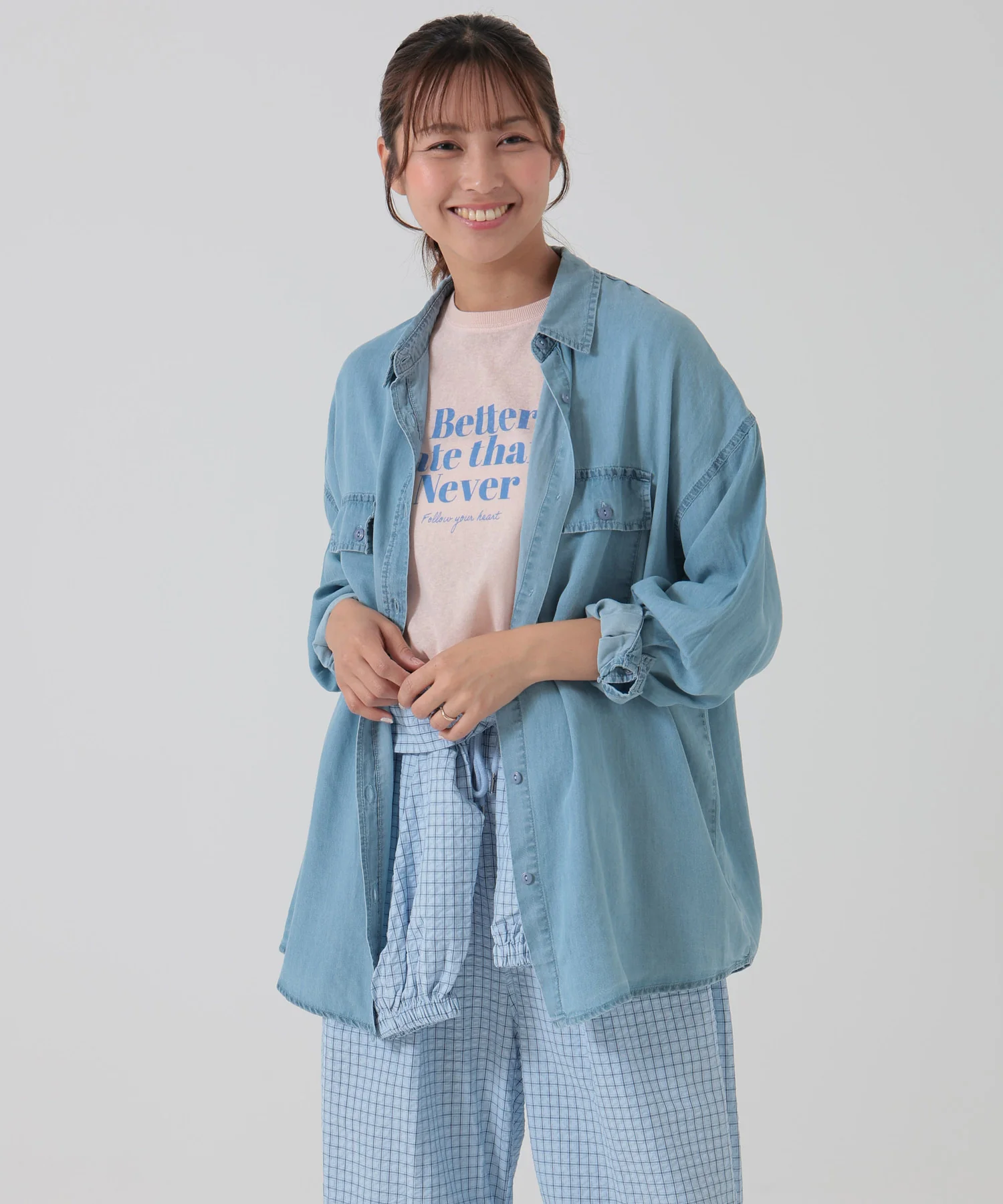 ポケ付き長袖BIGデニムシャツ - Image 7